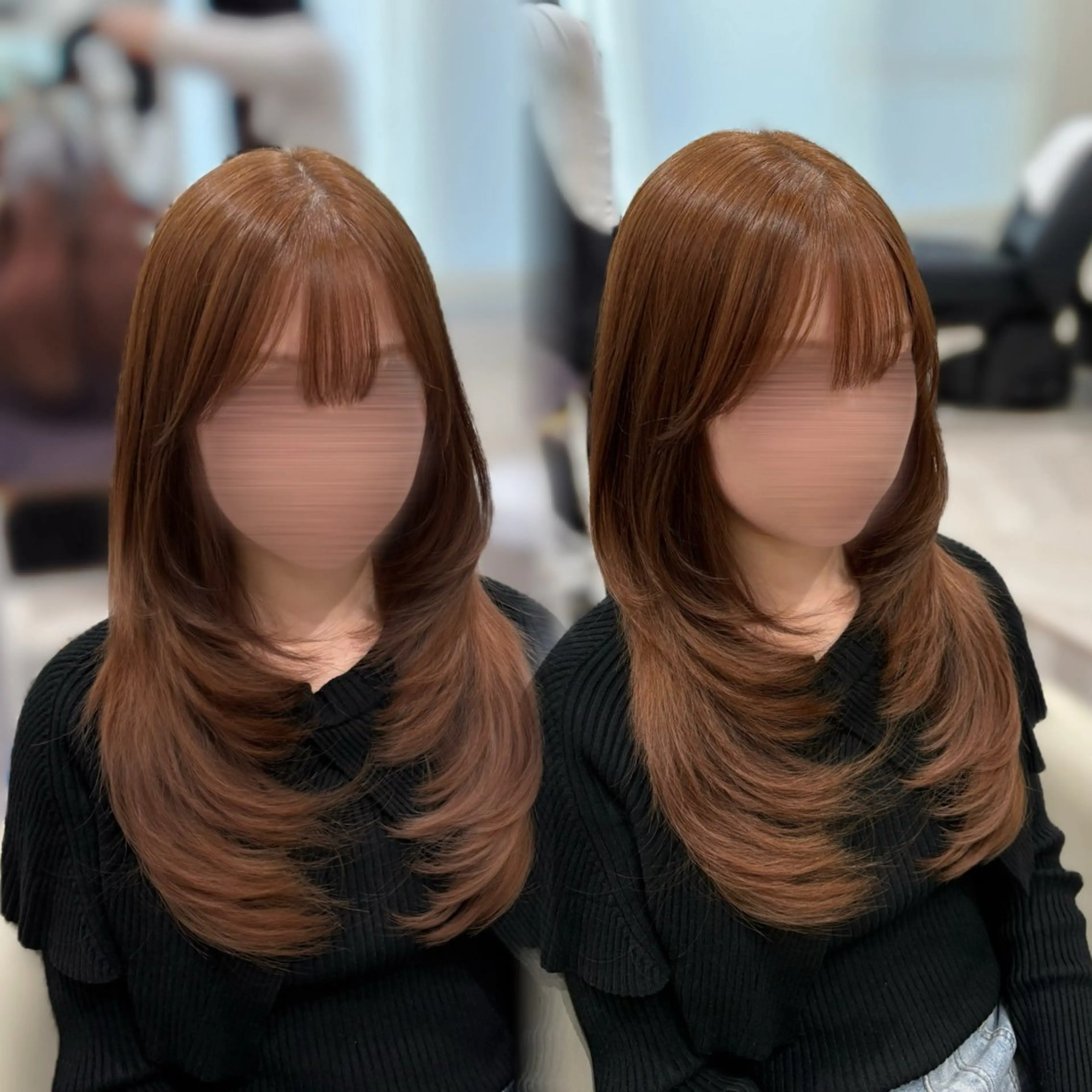 ロング レイヤーカット カット ヘアカラー トリートメント navi/レイヤー ハッシュカット/愛華のヘアスタイル