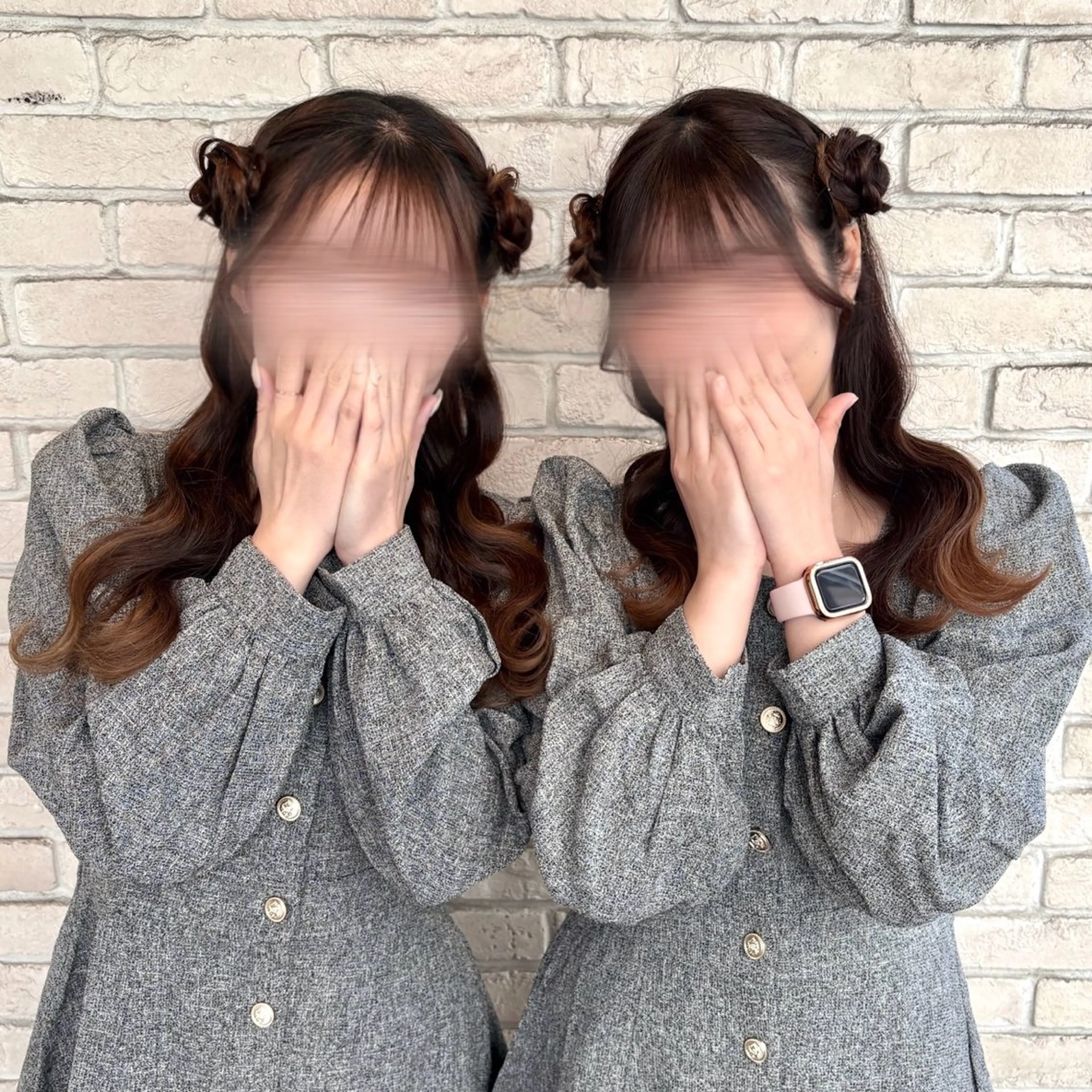 ロング ヘアアレンジ ヘアセット 韓国レイヤー 暖色カラー/さくらのヘアスタイル