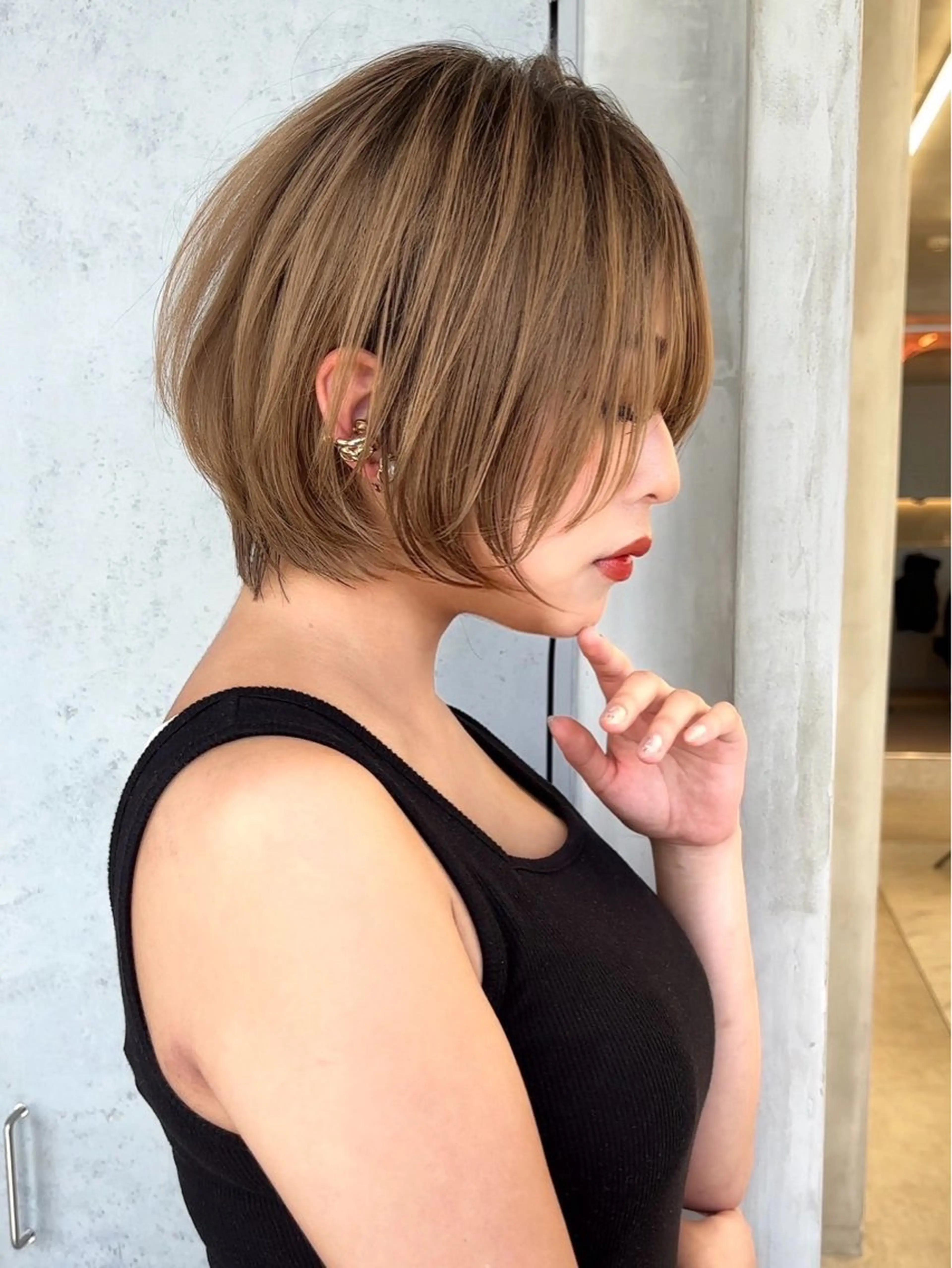 ショート カラー カット ヘアカラー トリートメント Lond Bloom 天神ショート/ボブのヘアスタイル