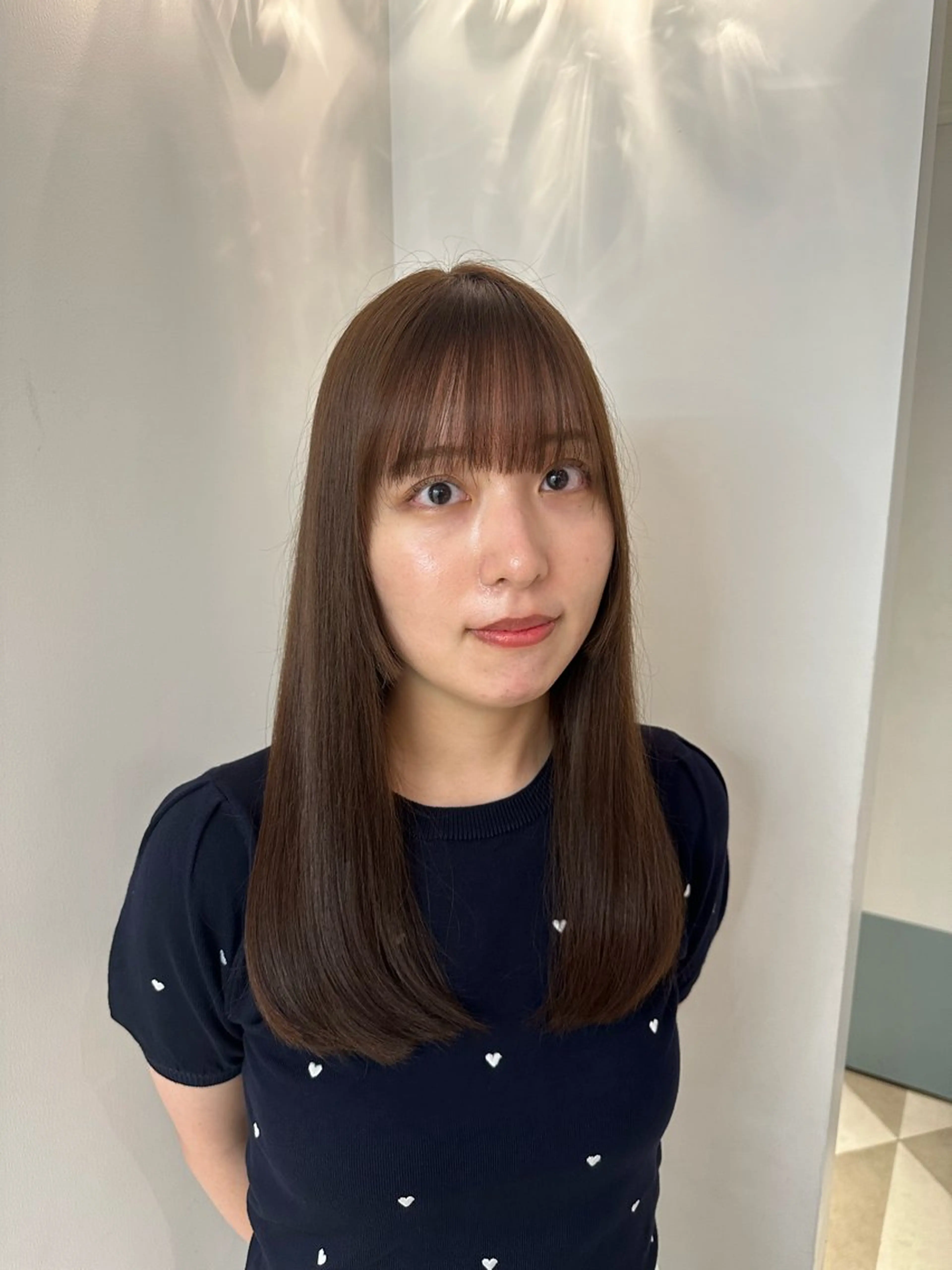 ロング ヘアカラー 縮毛矯正 安丸 結夏のヘアスタイル