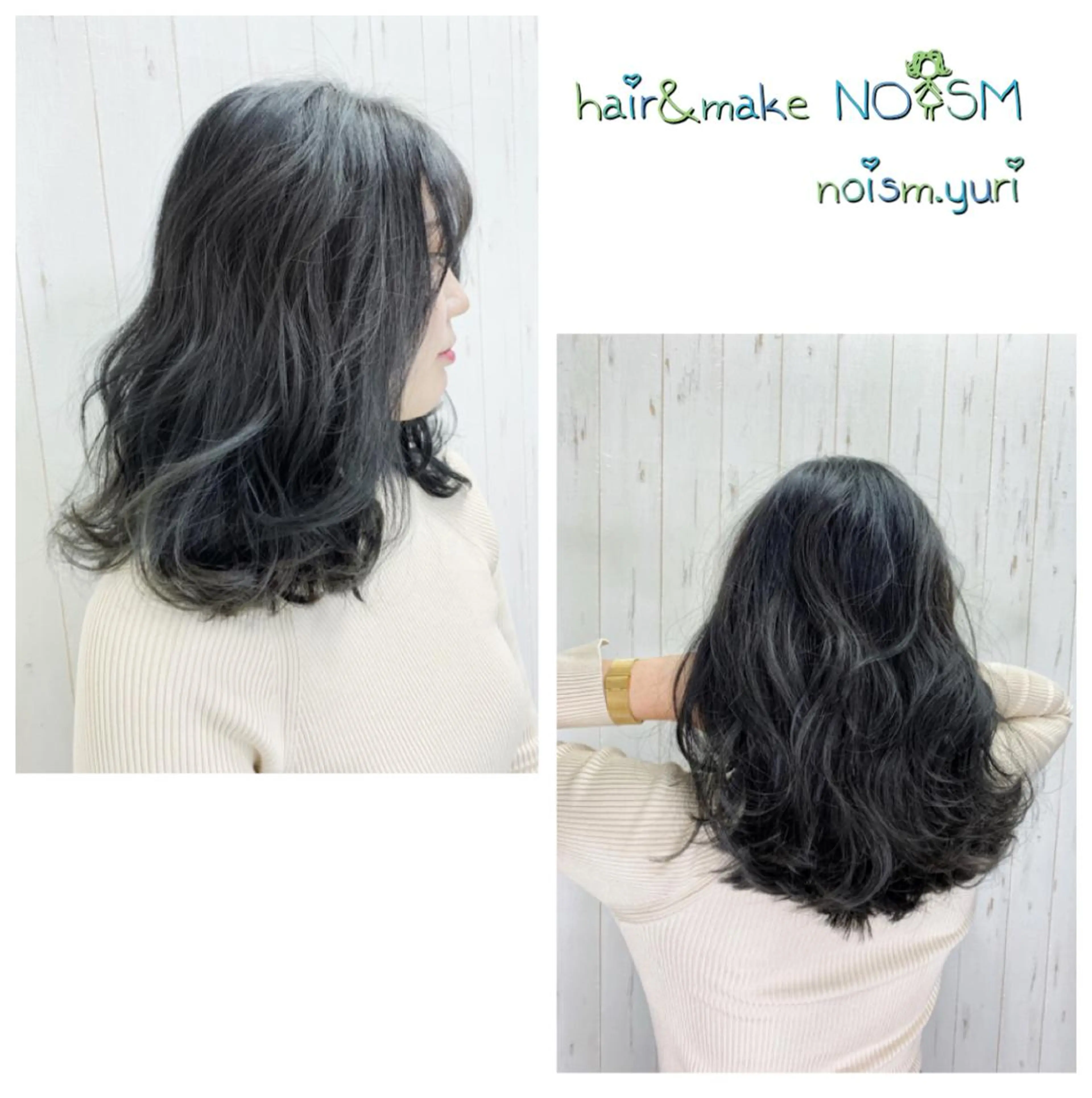 ミディアム カラー パーマ 指名支持率NO.1 スタイリストのヘアスタイル