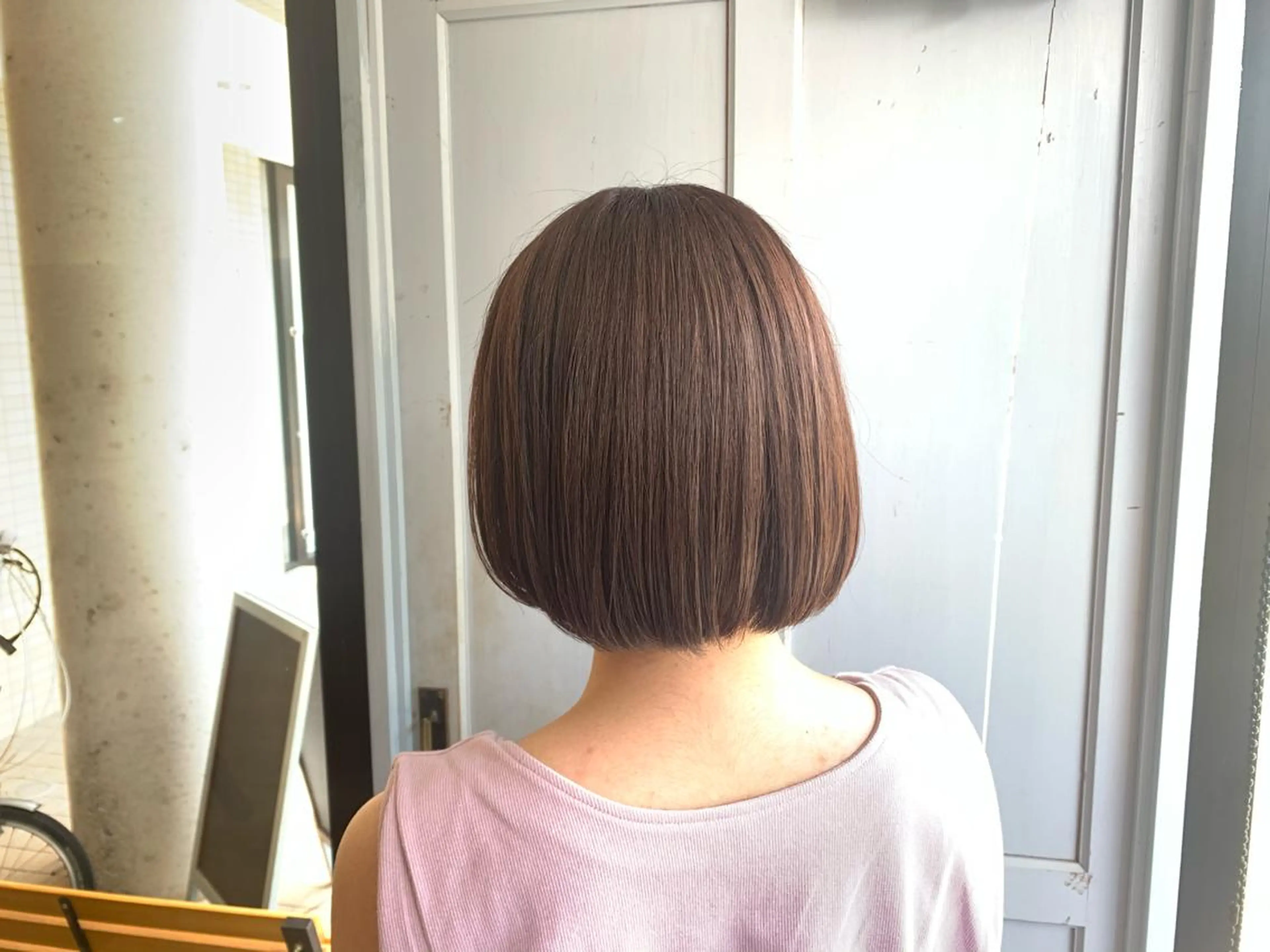 ショート カラー グレージュ ラベンダーカラー ラベンダーグレージュ ラベンダーグレー ヘアカラー トリートメント ツキダテ ユイのヘアスタイル