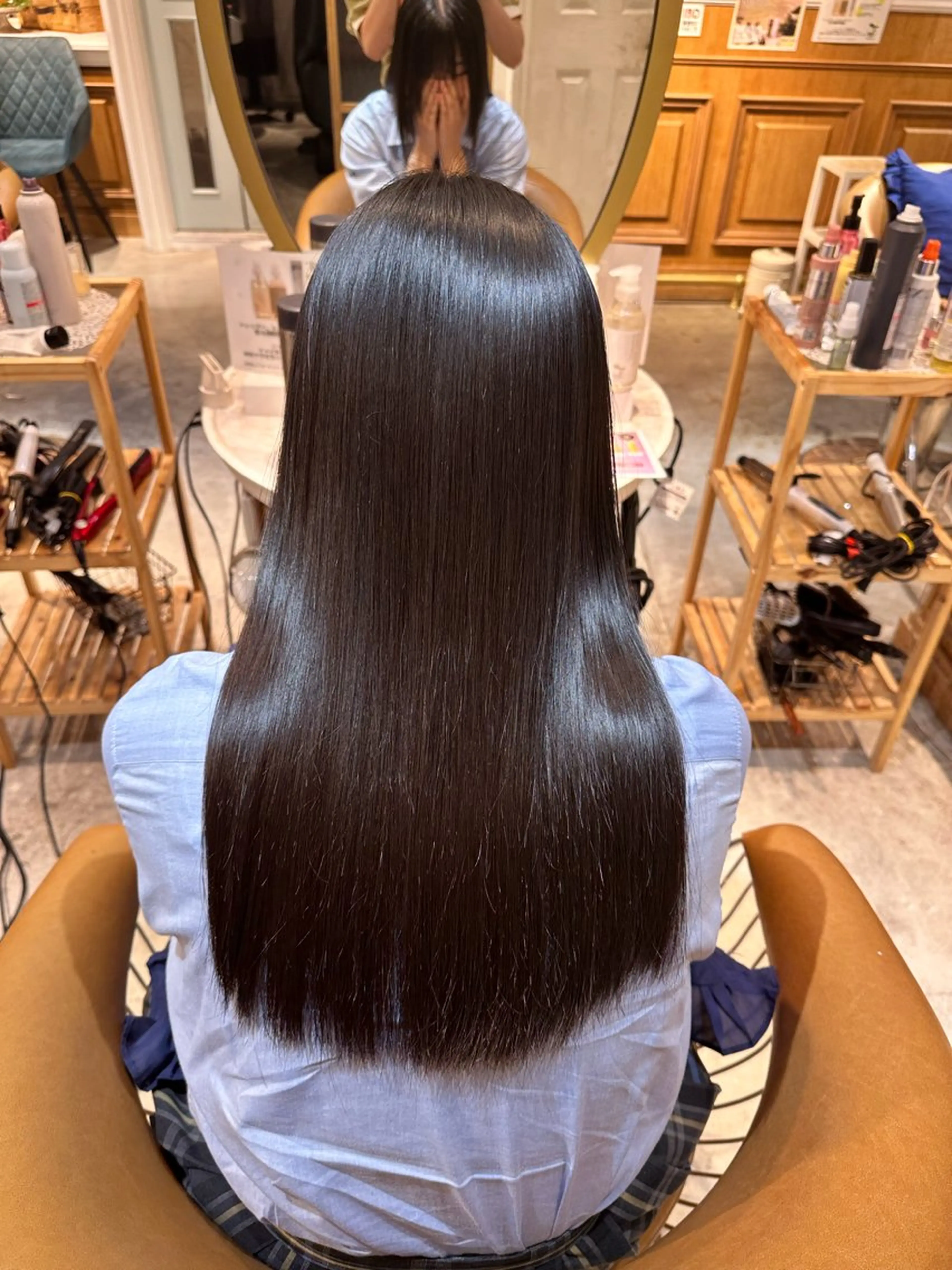 【🫧梅雨限定メニュー🫧】カット➕カラー➕前髪縮毛矯正➕1step高保湿ナノケアトリートメントの写真