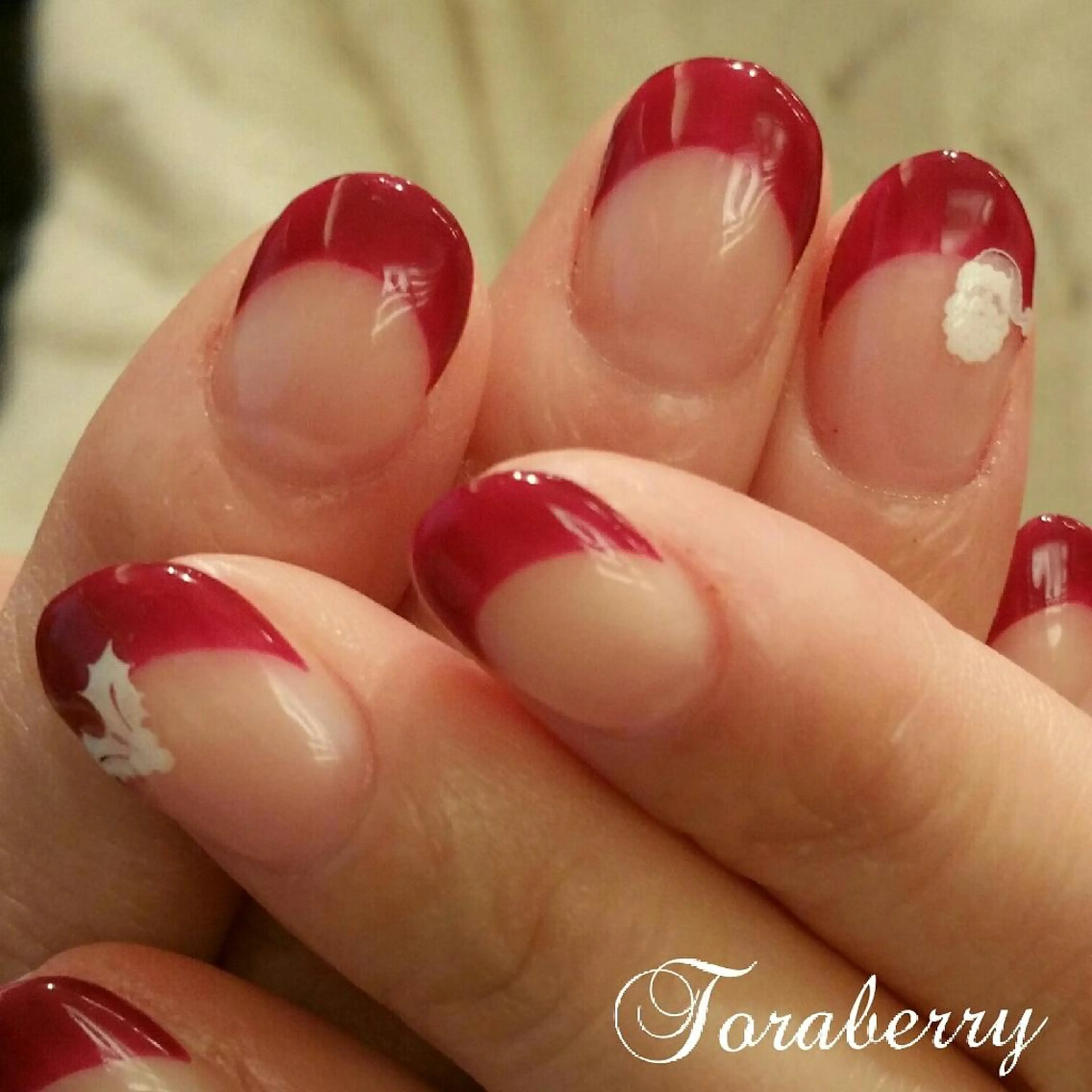 ネイル シンプルネイル 冬ネイル クリスマス ネイリスト なつみのネイルデザイン