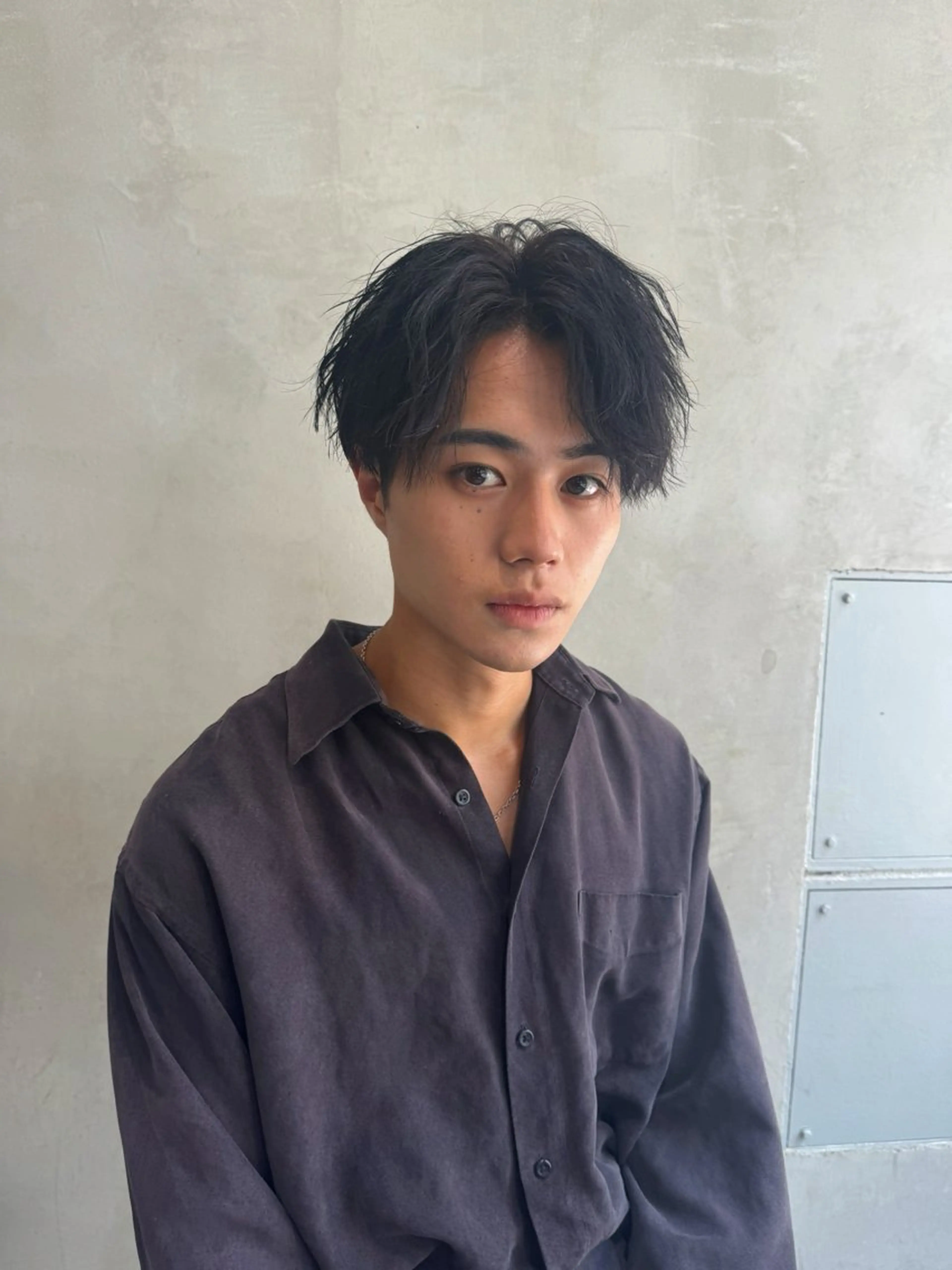 ショート メンズ センターパート カット ヘアセット セット苦手メンズ救済 職人kouta🪽のヘアスタイル