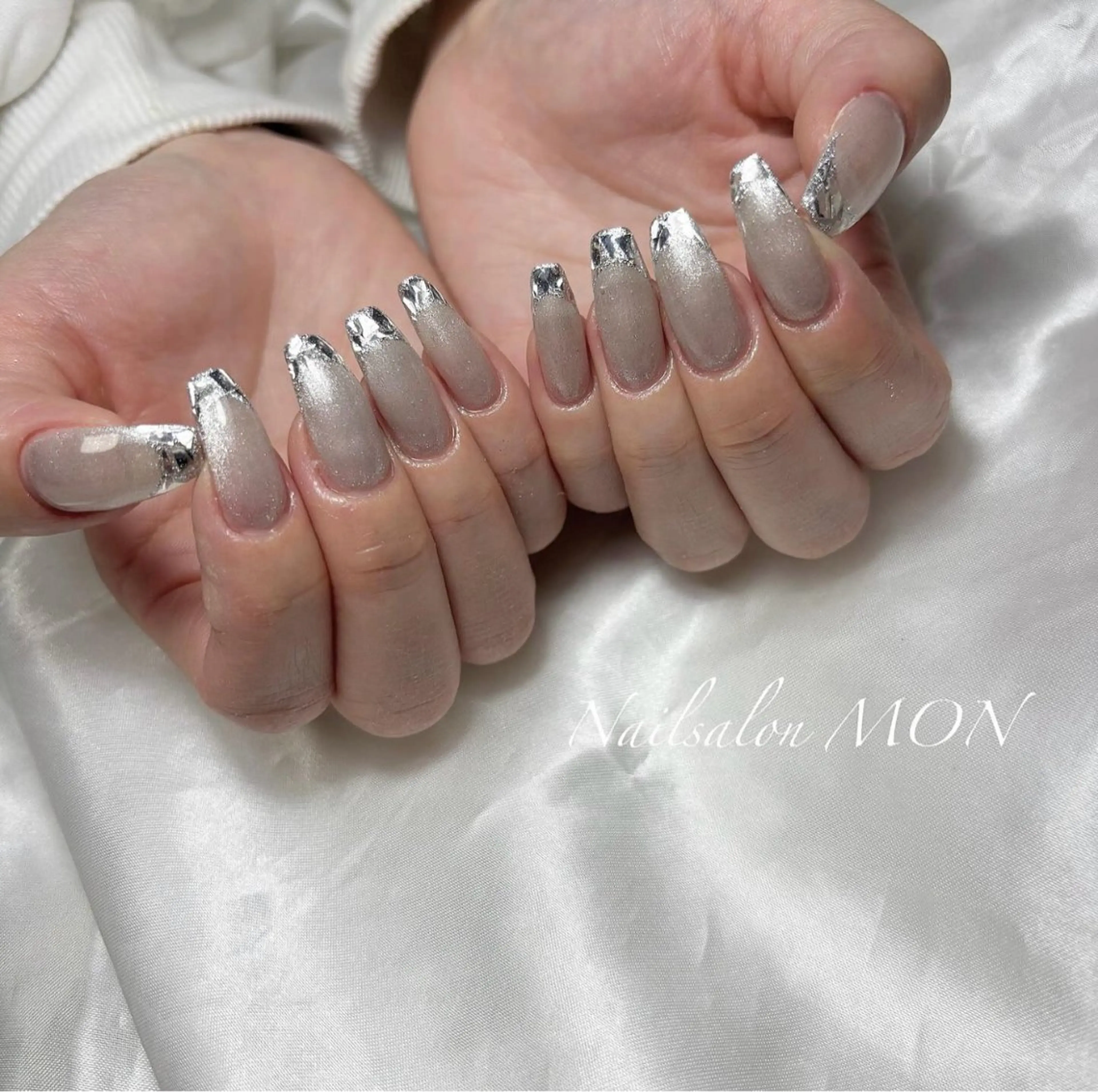 ネイル フレンチネイル ガラスフレンチ マグネットネイル ハンドネイル Nailsalon MONのネイルデザイン