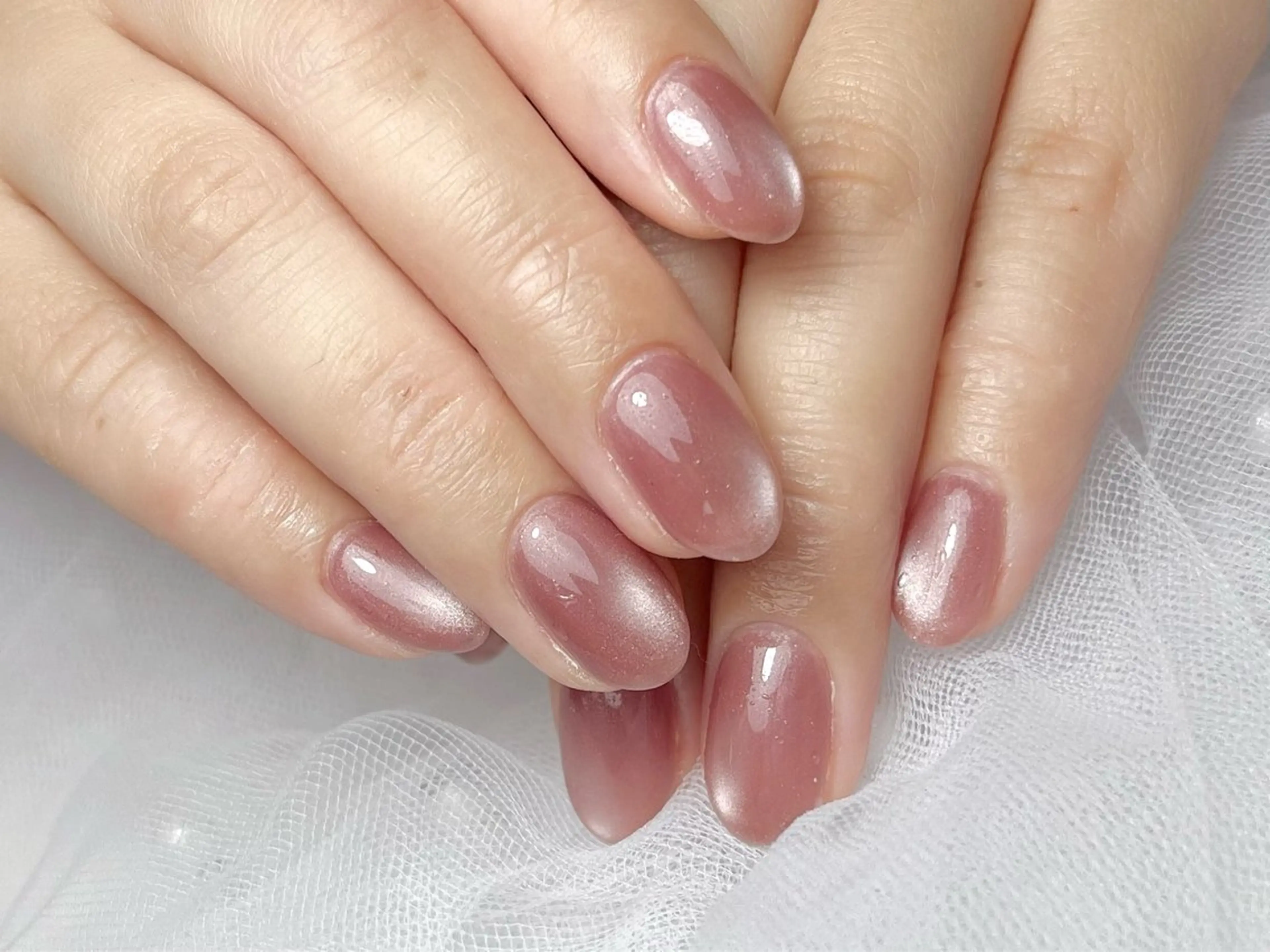 ネイル アートネイル チークネイル 桜ネイル クリアネイル 長さ出し ハンドネイル Rs nail 新宿西口のネイルデザイン