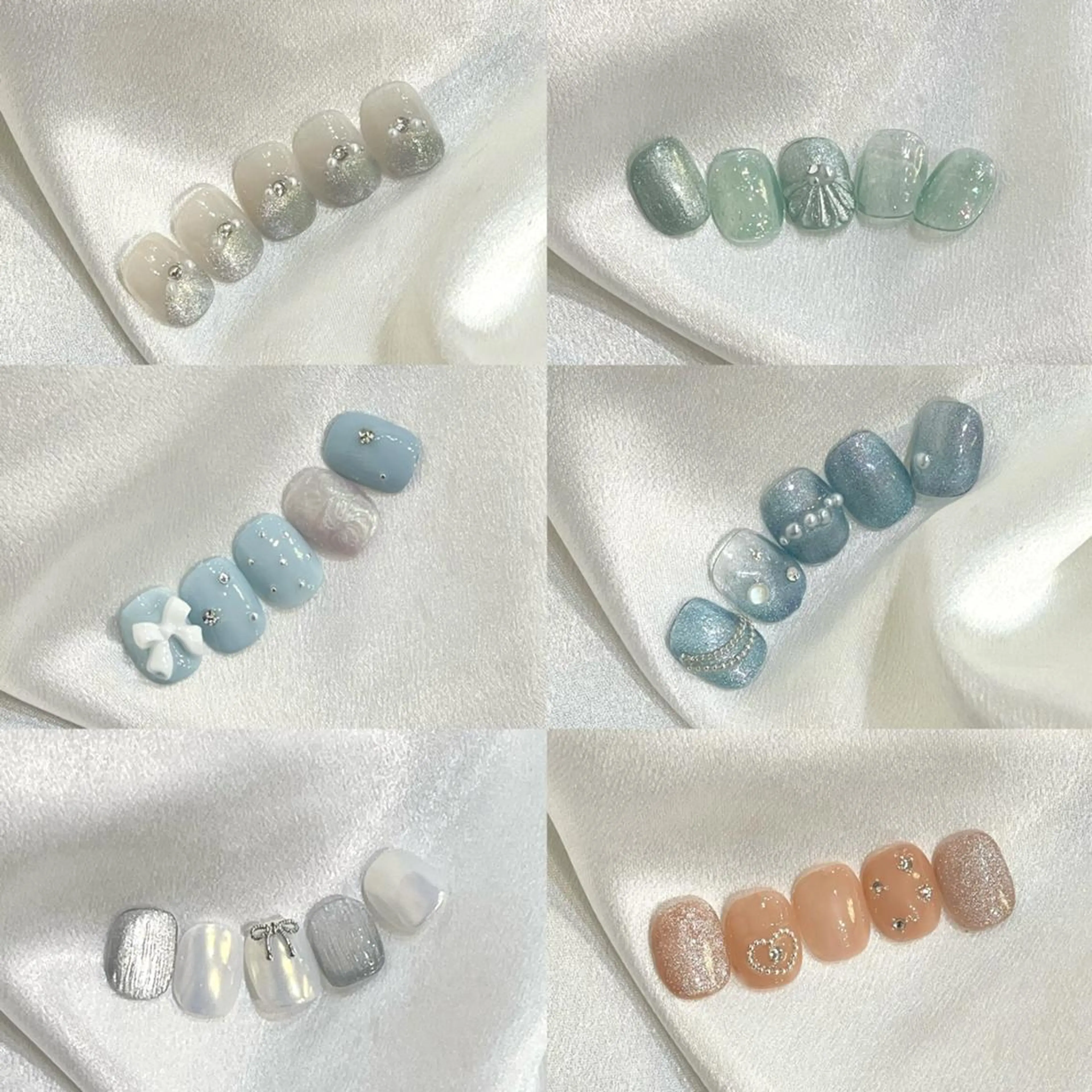 ネイル ハンドネイル RAFFINE 月🦋🩵のネイルデザイン