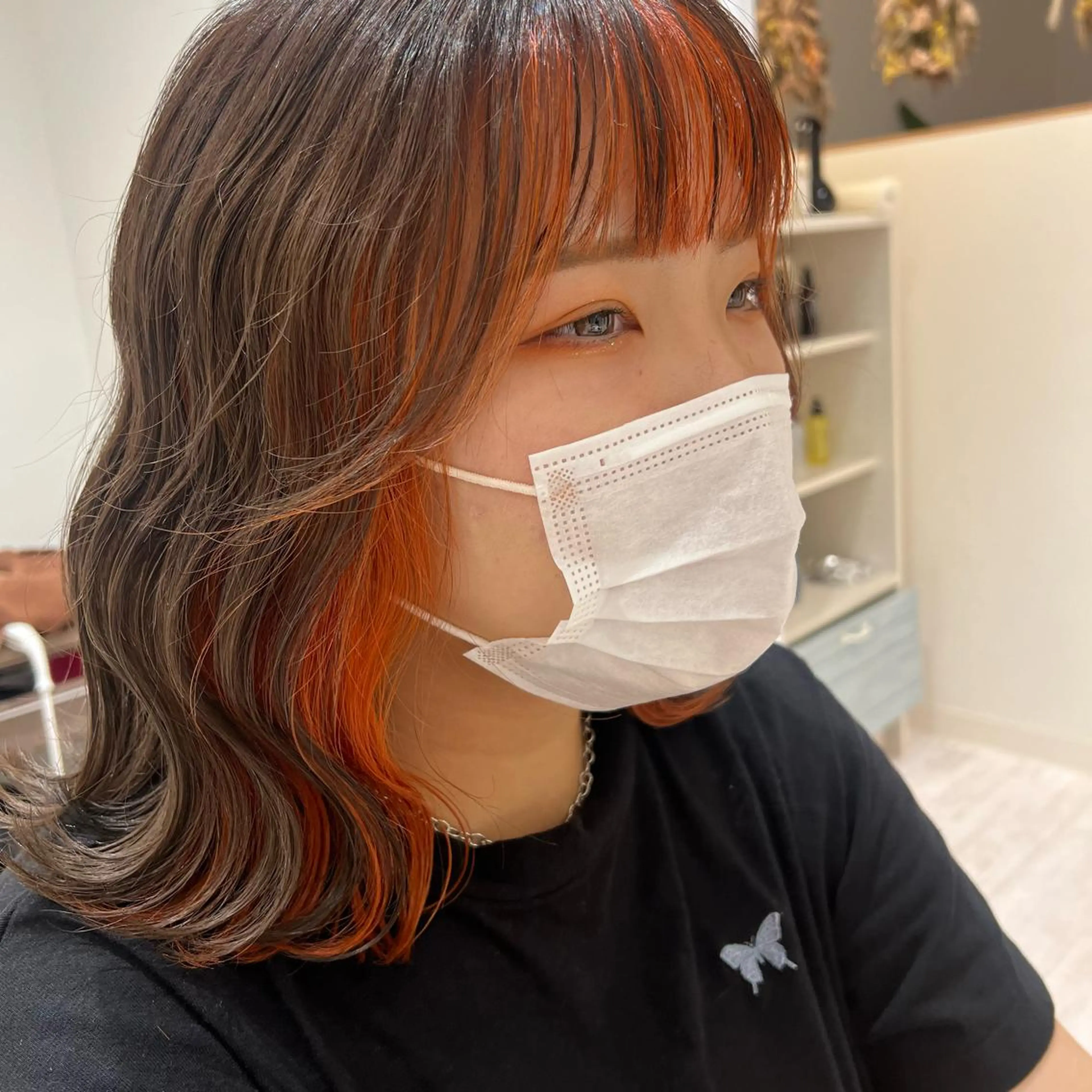 ミディアム カラー ミストバング フェイスフレーミング カット ヘアカラー 【髪質改善】 【美髪矯正】🌻店長のヘアスタイル