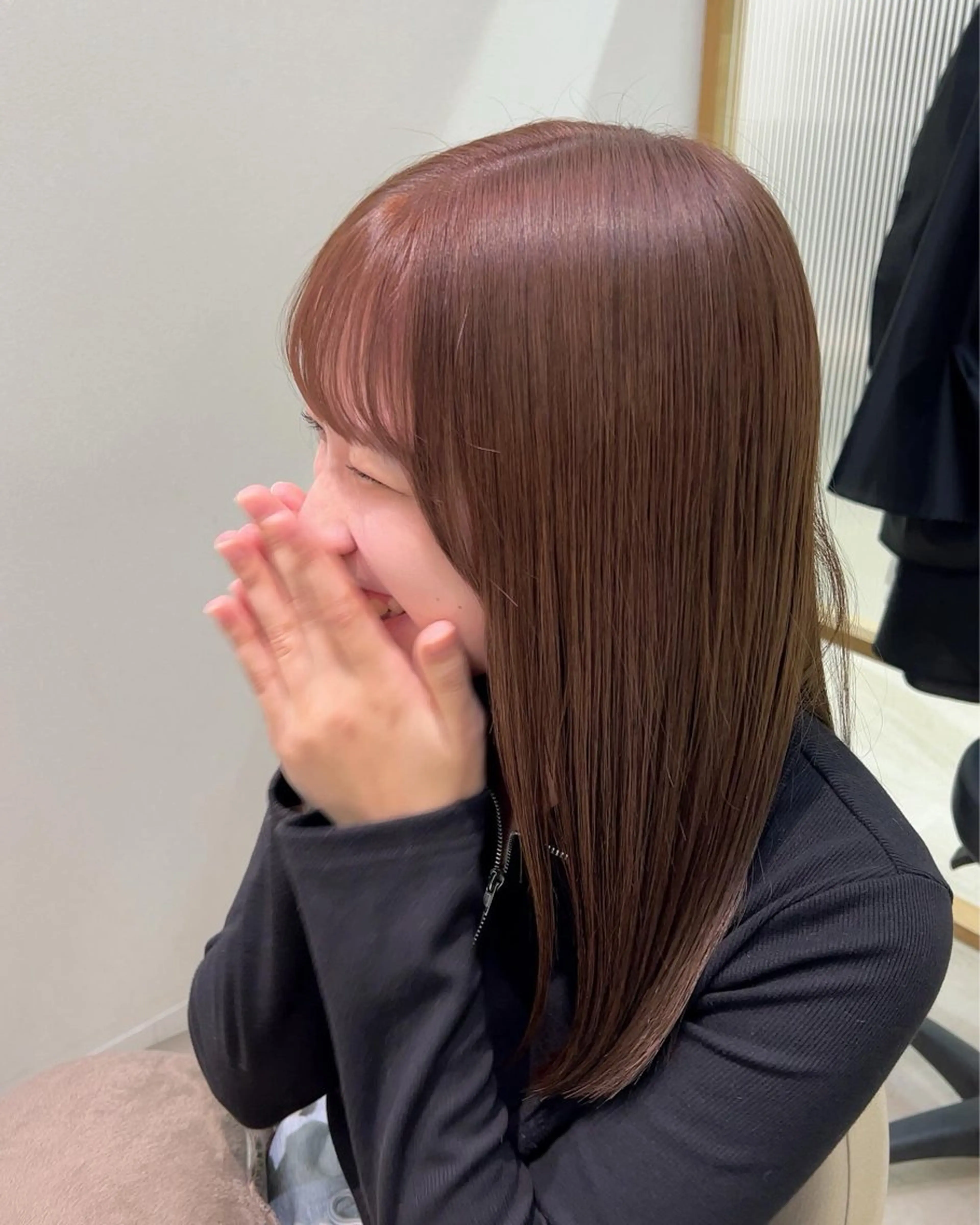 セミロング カット ヘアカラー トリートメント 暗髪/艶髪/Ono .のヘアスタイル