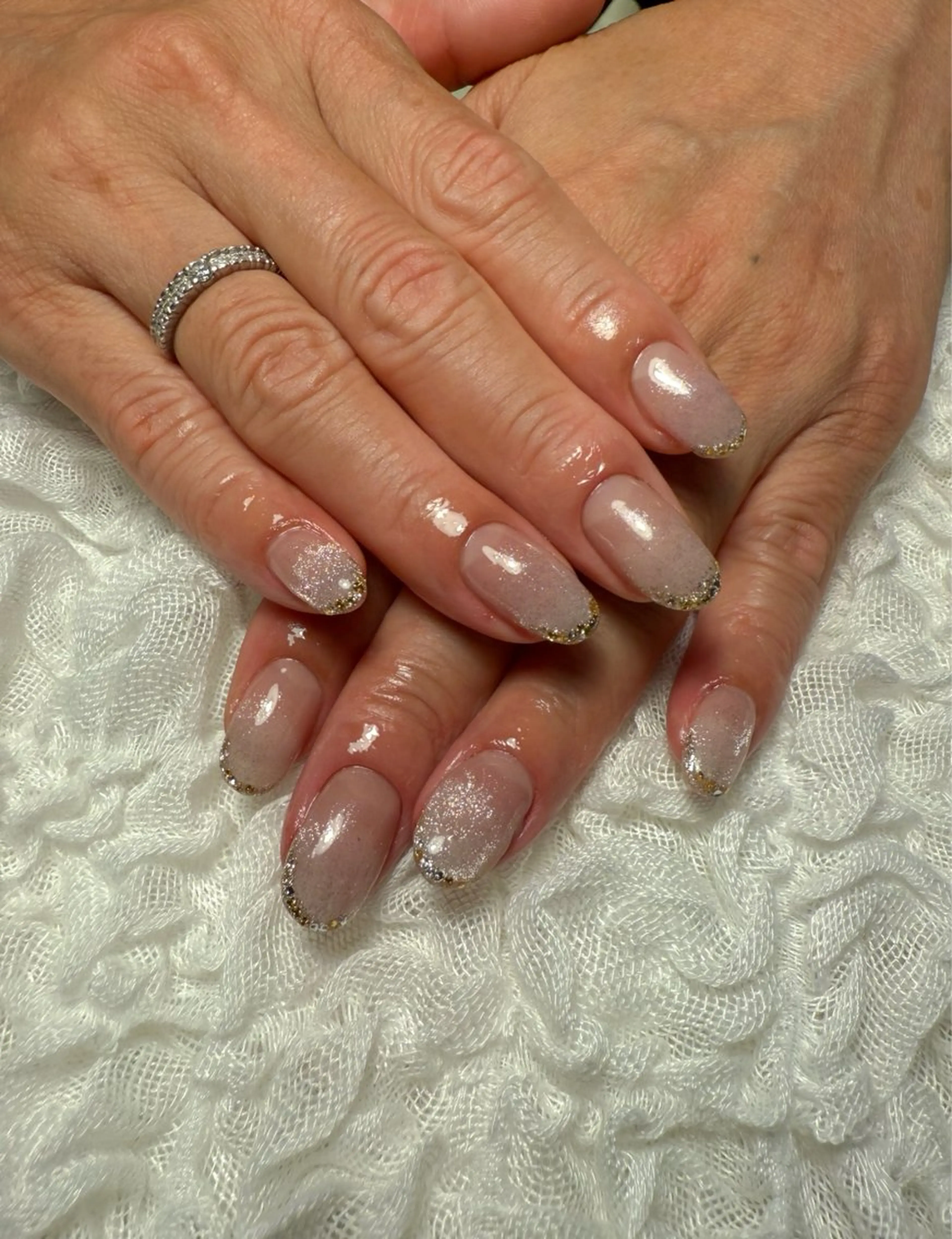 ネイル ゴールド ラメ(グリッター) マグネットネイル オフィスネイル ハンドネイル nail salon Estelleのネイルデザイン