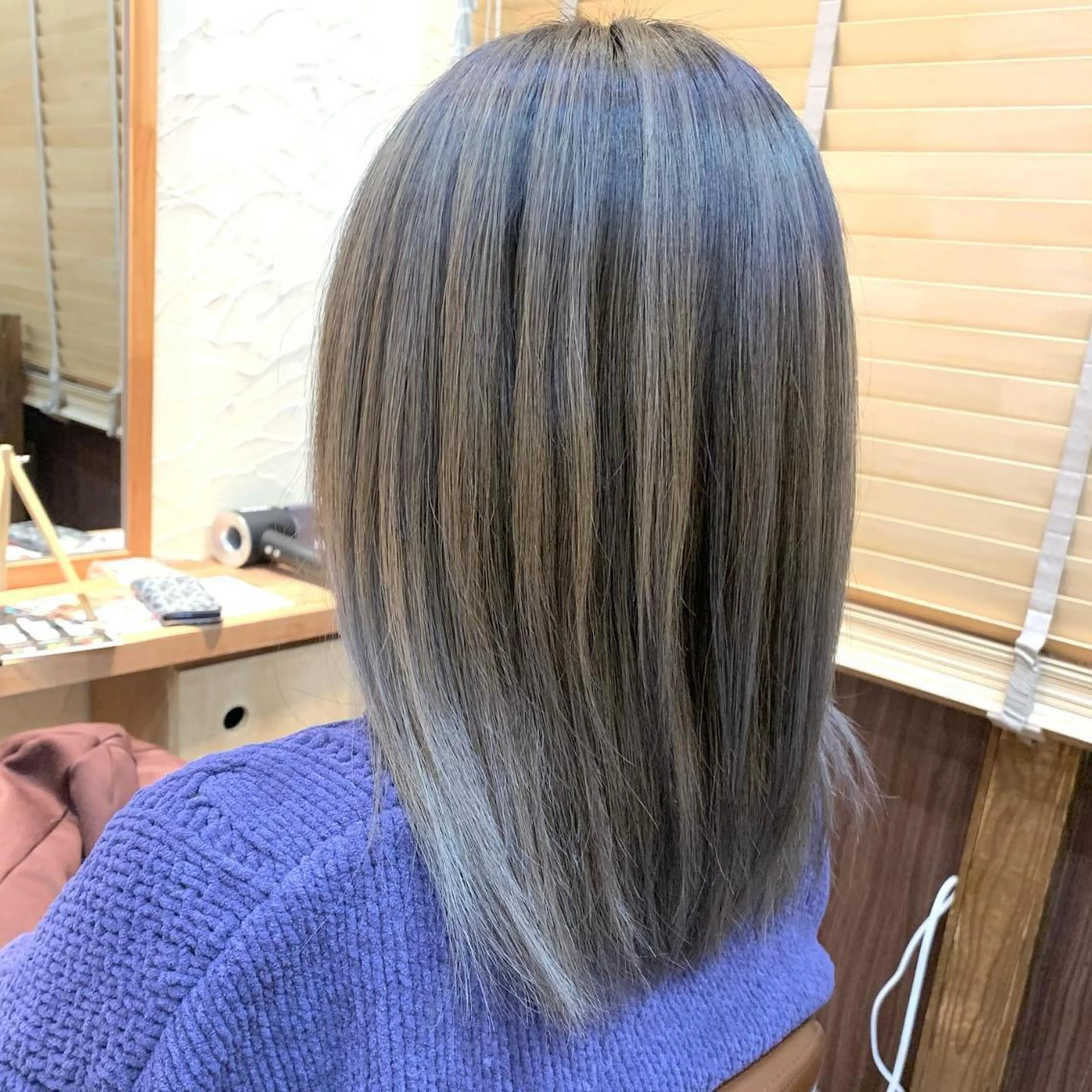 セミロング カラー パーマ ヘアアレンジ メンズ キッズ ネイル マツエク・マツパ メンズバレイヤージュ バレイヤージュ レイヤーカット サロウィン千葉店所属・髪質改善 艶髪🔵ﾌｾﾅｵﾔのヘアスタイル