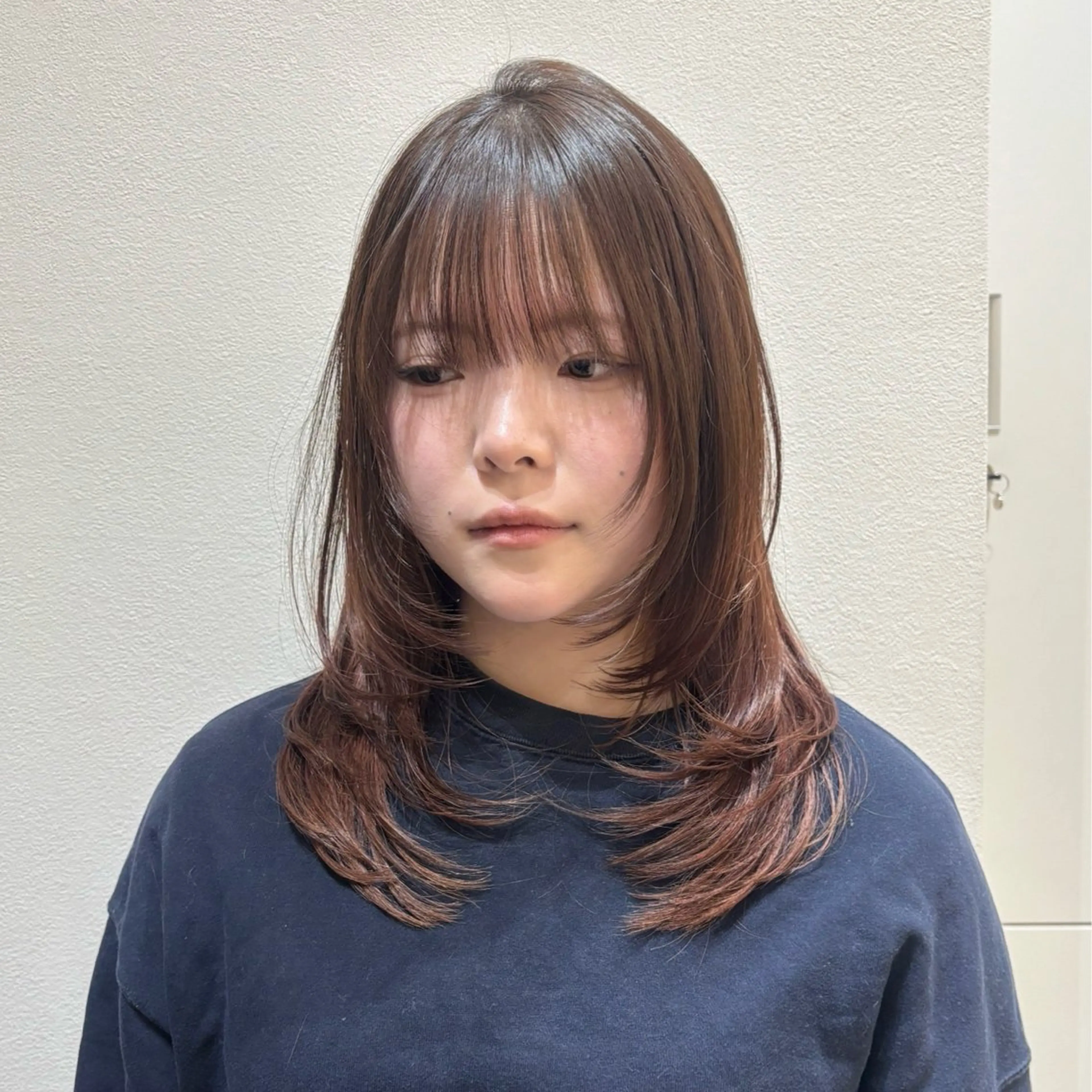 ミディアム レイヤーカット 似合わせカット カット トリートメント fuyuna レイヤーカット🖤のヘアスタイル