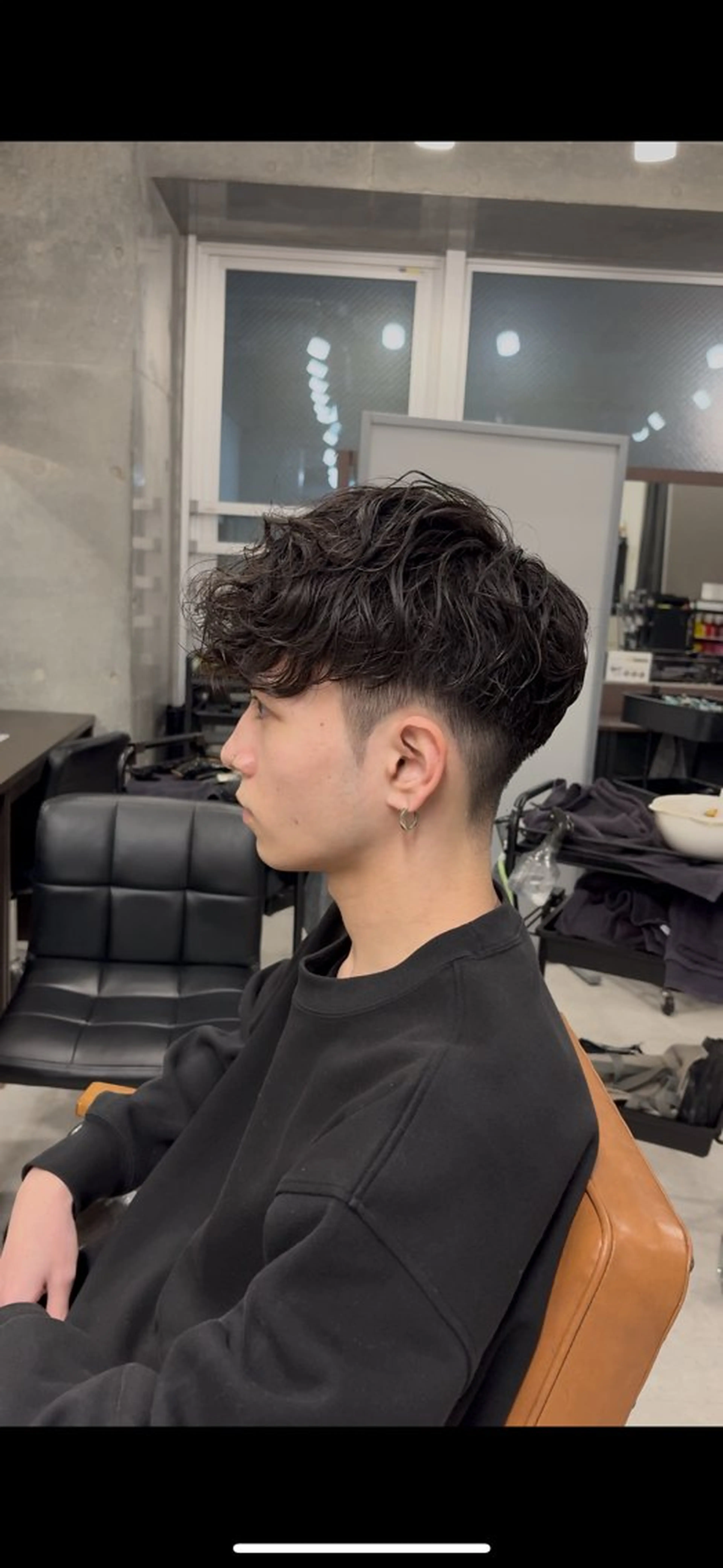 ショート パーマ メンズ スペインカール メンズパーマ特化 園田　楓莉のヘアスタイル