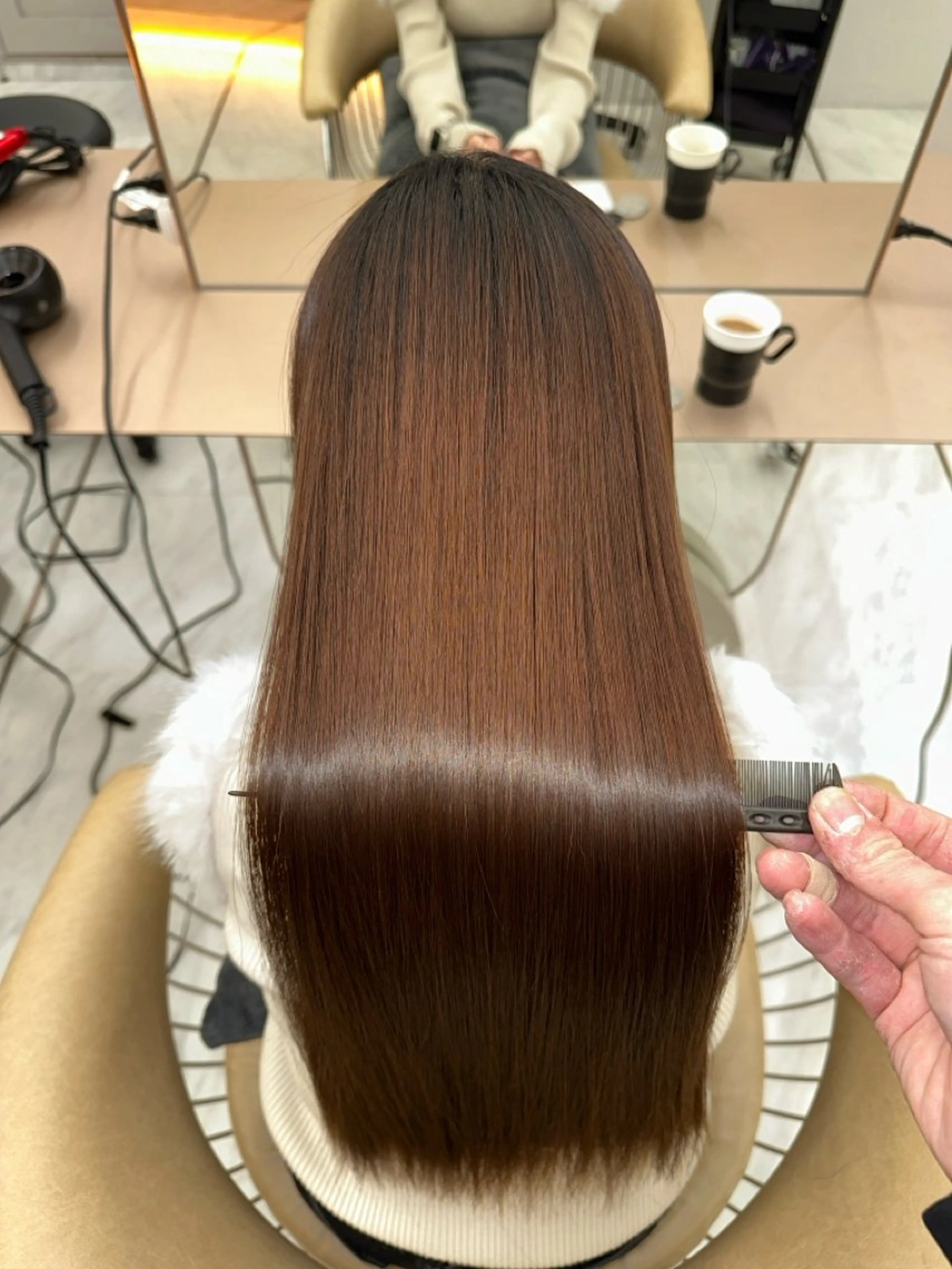 ロング 前髪/顔周り❣️ 縮毛矯正/おばかんのヘアスタイル