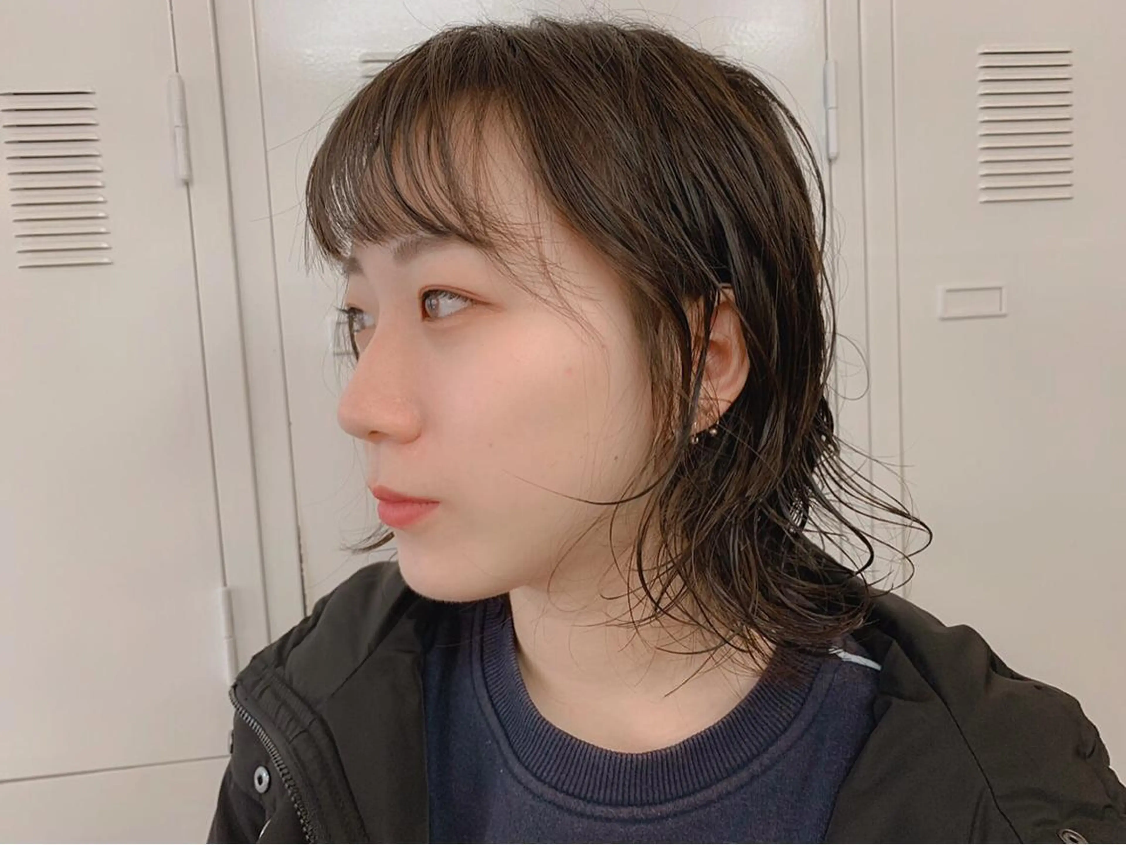 ミディアム パーマ クロスパーマ× 透明感カラー✂︎のヘアスタイル