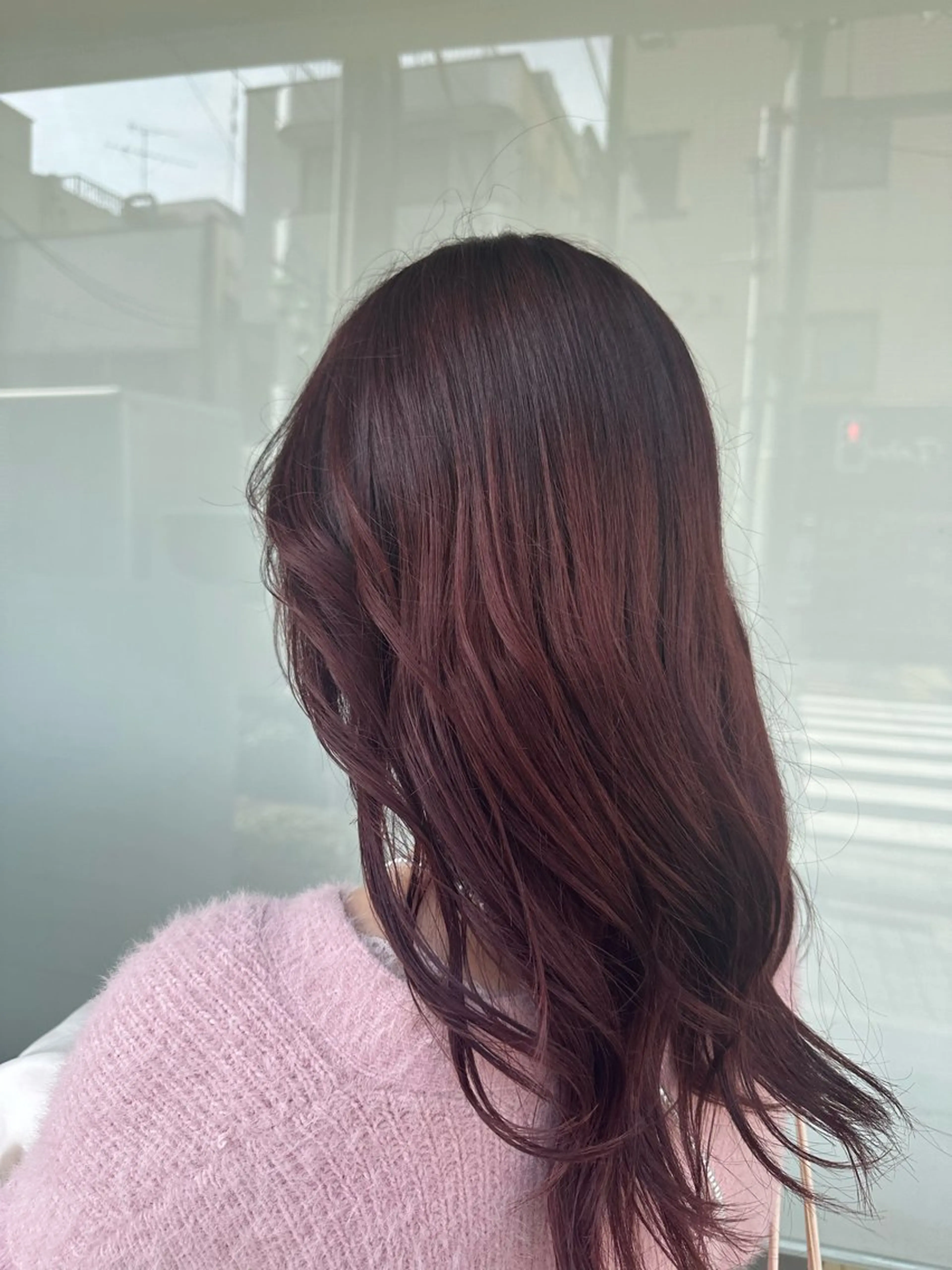 ロング カラー レッドカラー 勝見 美春のヘアスタイル