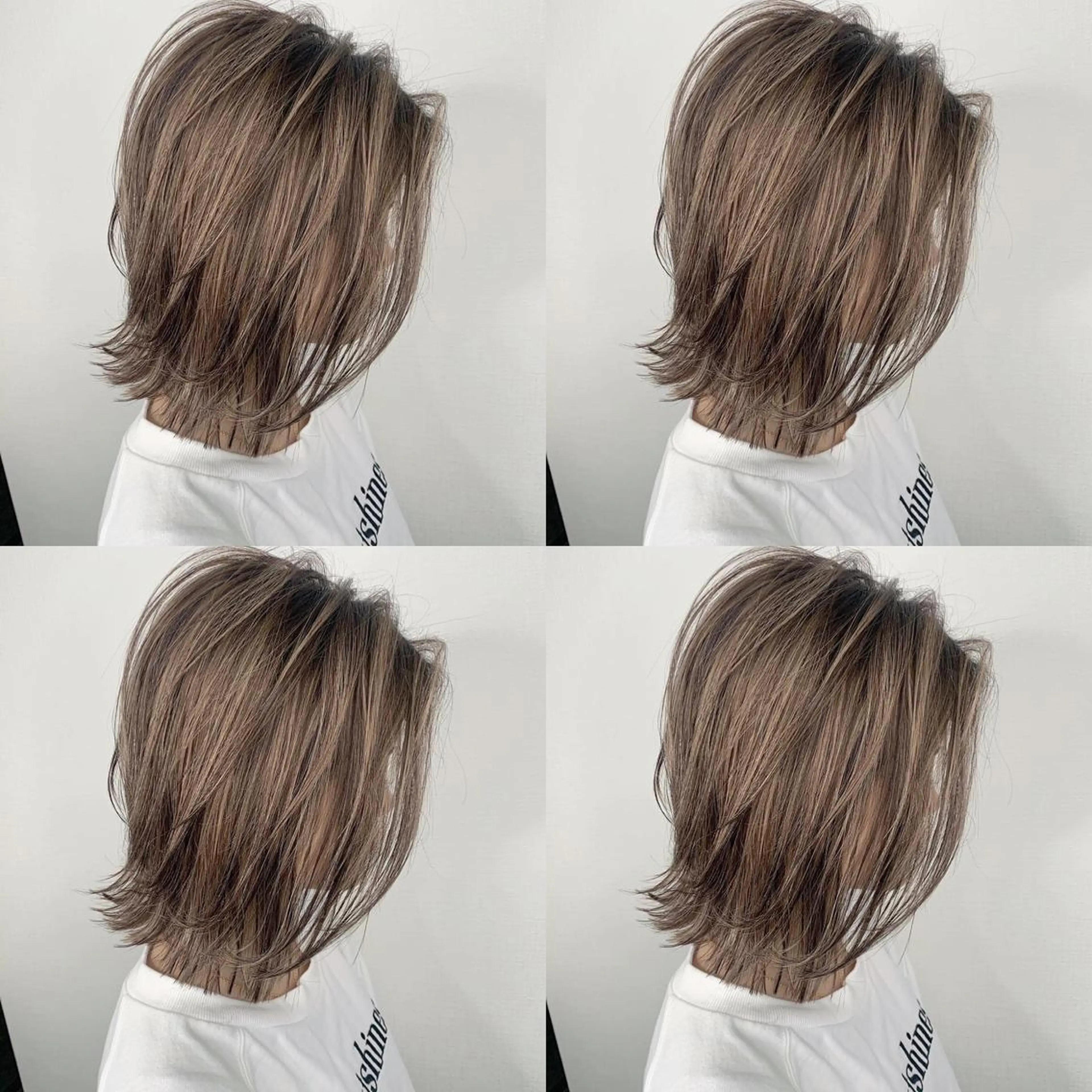 ミディアム ハイライト かきあげバング ヘアカラー actanoid etto所属・佐藤 香太のヘアスタイル