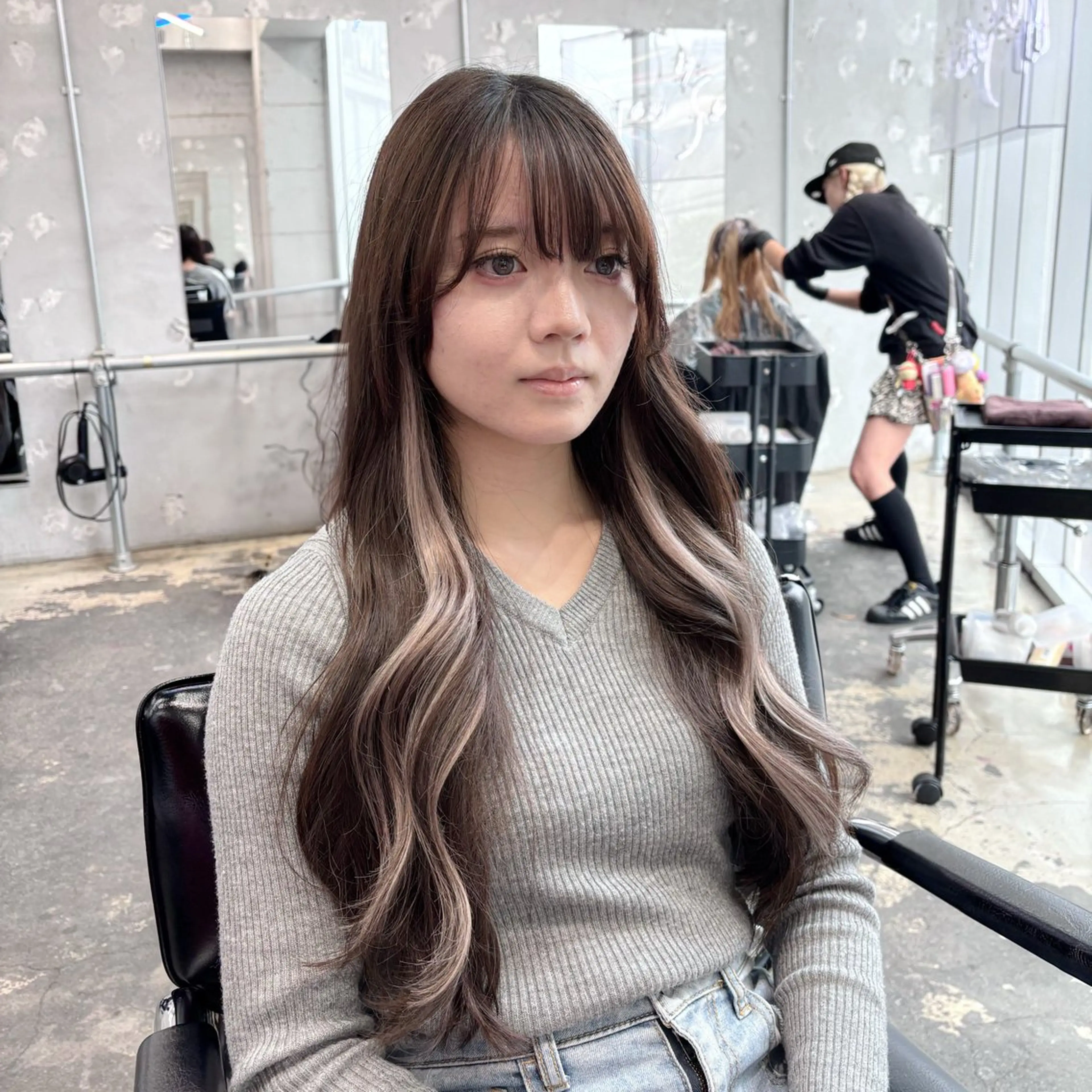 ロング カラー ヘアアレンジ ヘアカラー エクステ ヘアセット 🎀モテ暖色× エクステ🎀あかりのヘアスタイル