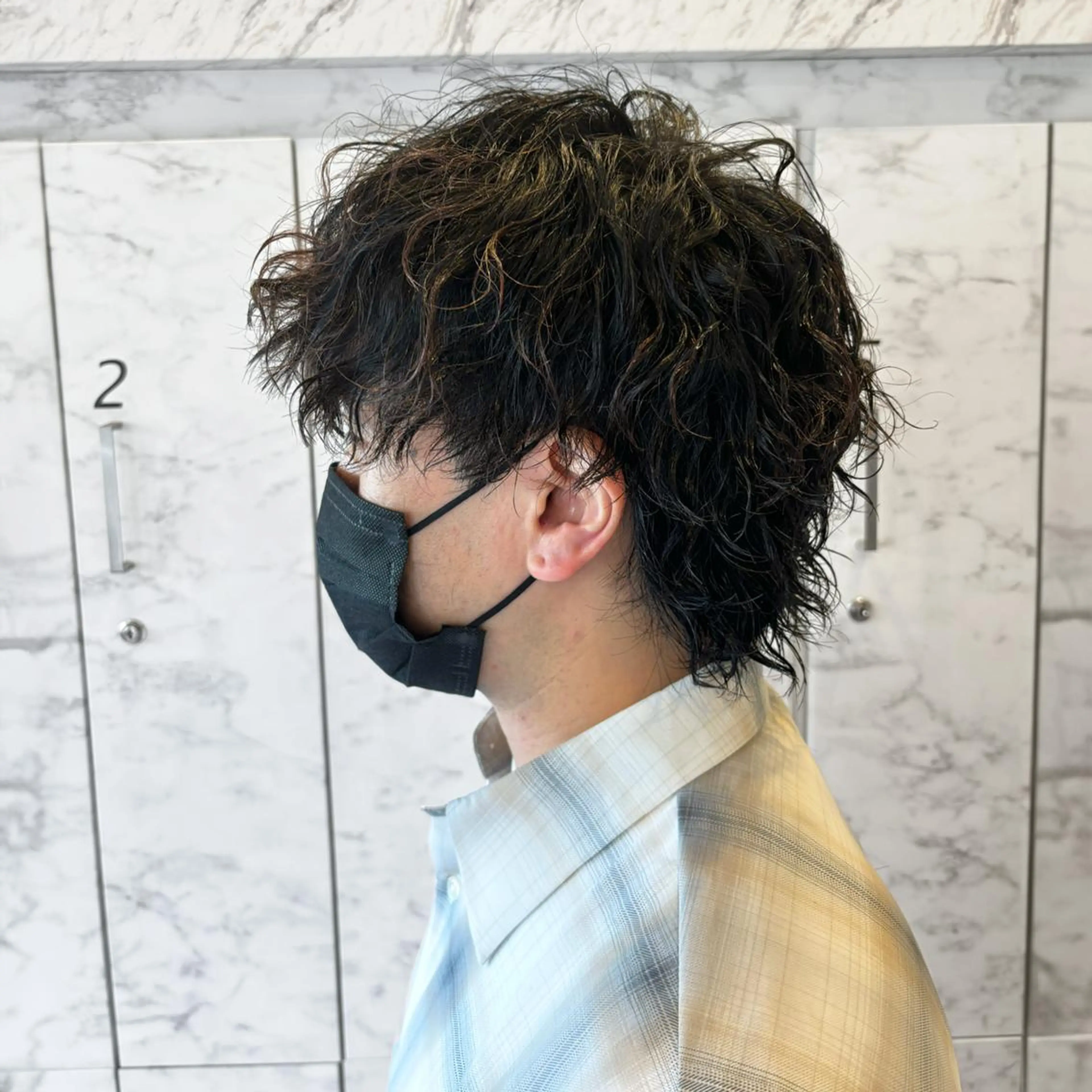 メンズ マッシュウルフ マッシュ メンズパーマ メンズウルフカット ウルフカット カット パーマ 菅原流星🌟カット/ メンズ/メンズパーマのヘアスタイル