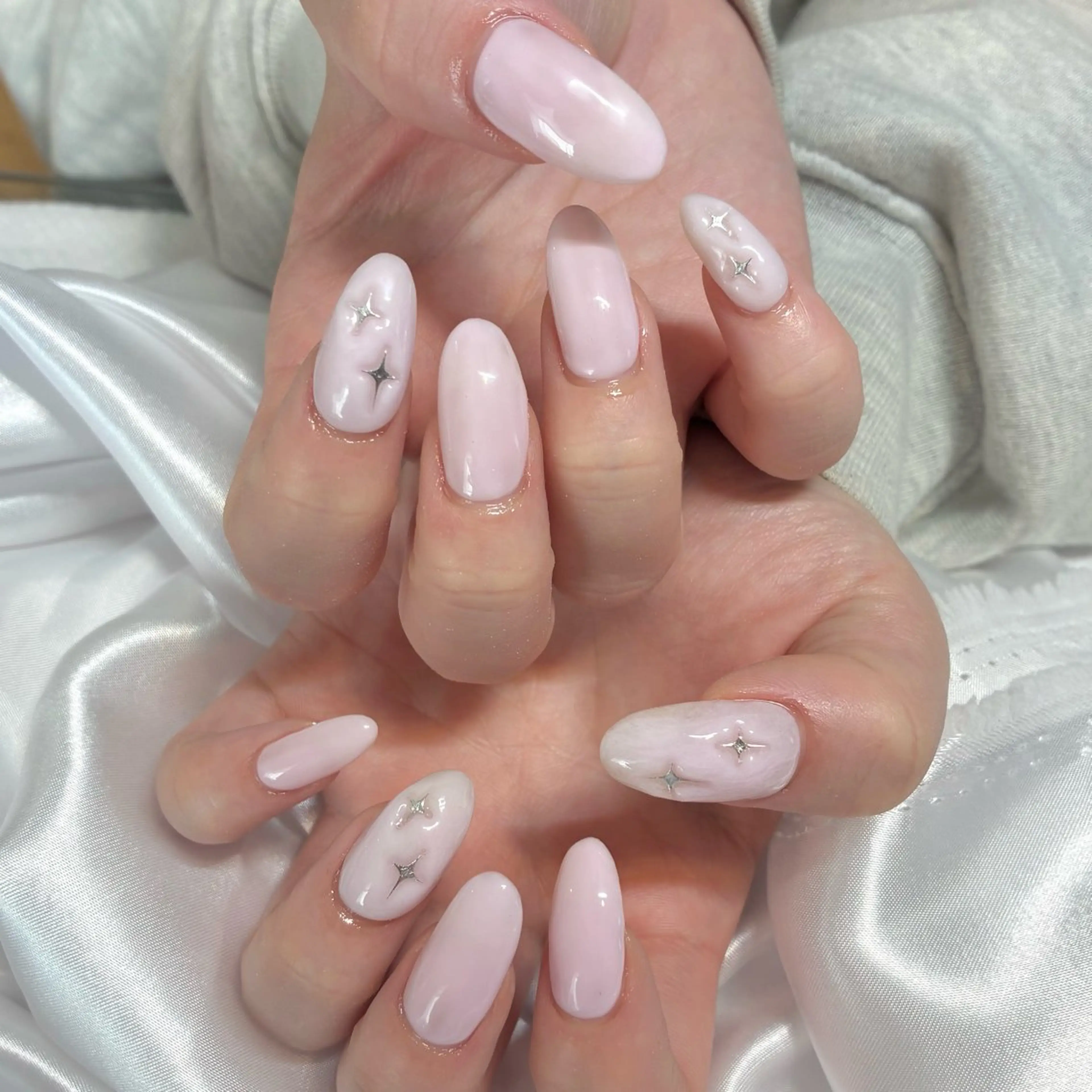 ネイル アートネイル クリアネイル ぷっくりネイル Nail ヌシん家 AKANEのネイルデザイン