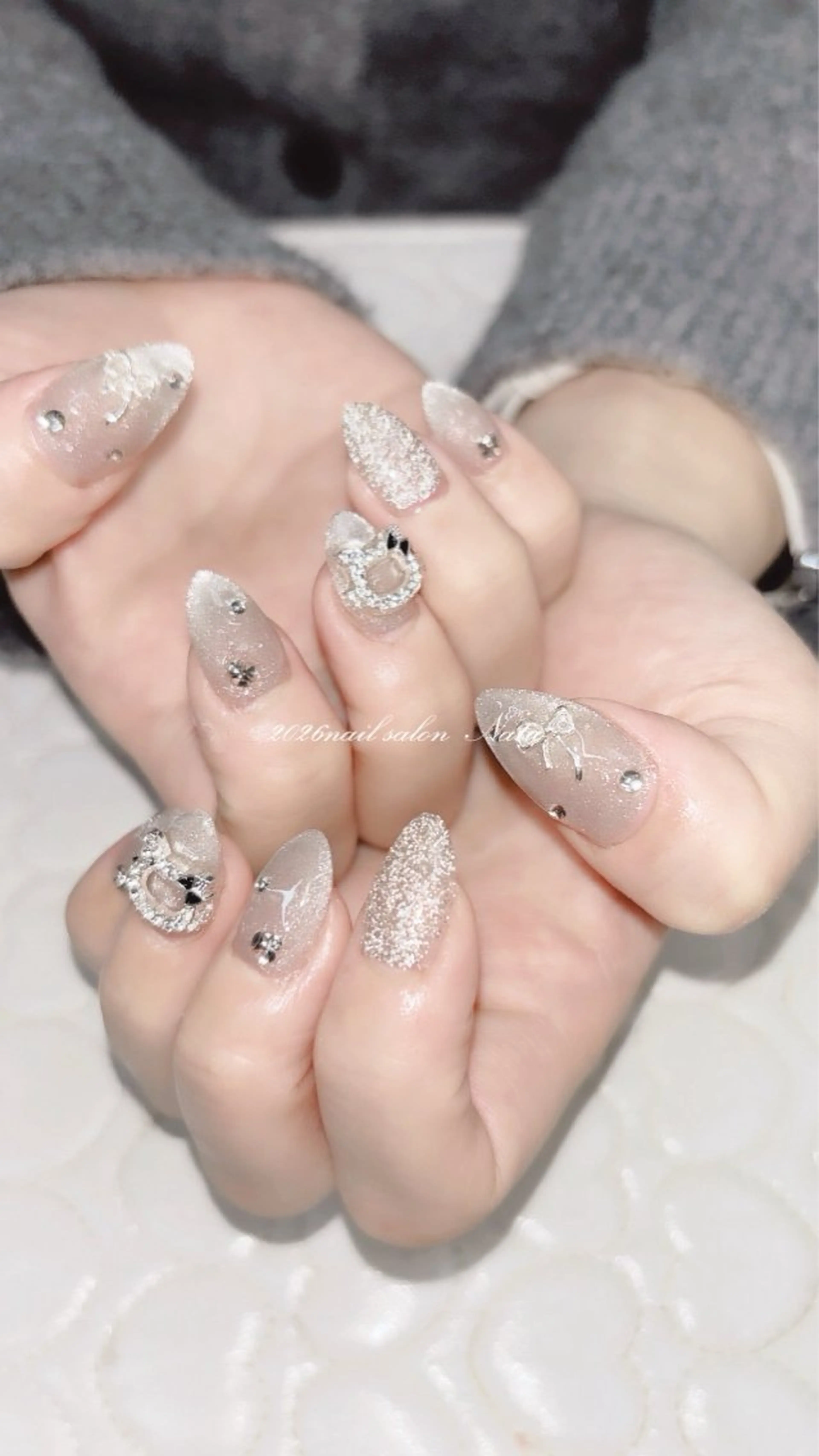 ネイル 長さ出し フラッシュネイル マグネットネイル ショートネイル nailsalon Natuのネイルデザイン