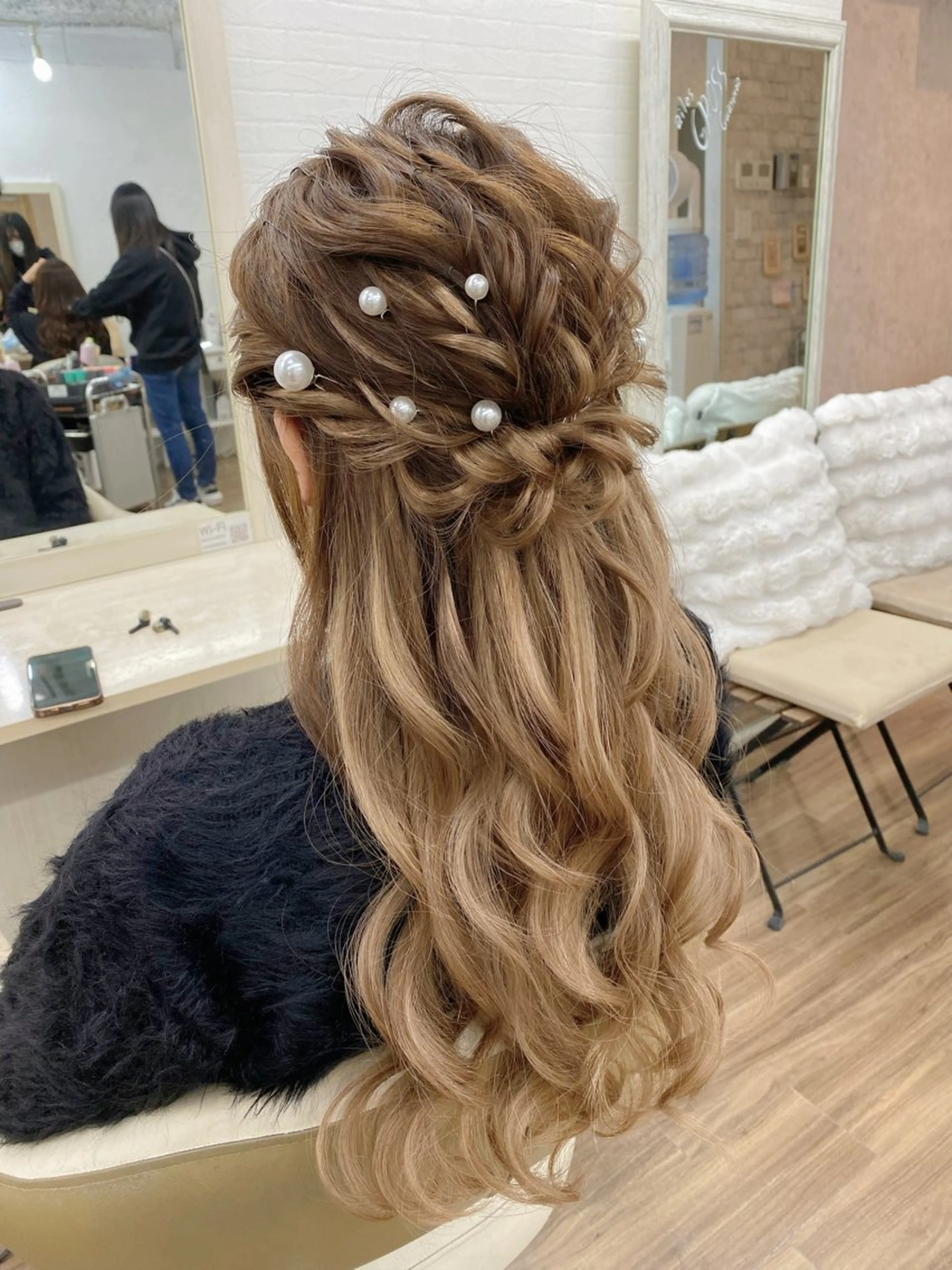 ヘアアレンジ ハーフアップ ヘアセット GLOSS 心斎橋 山上のヘアスタイル