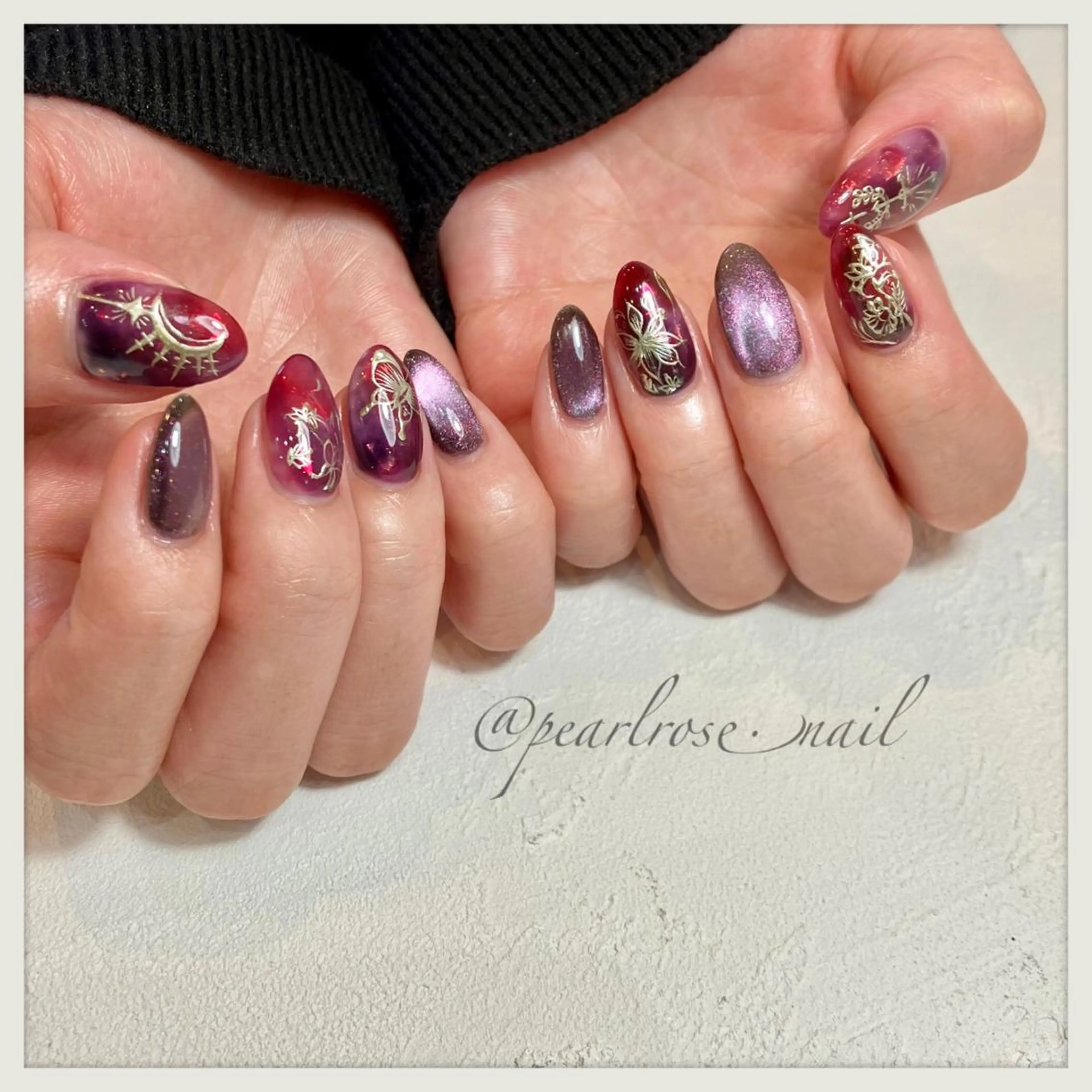 ネイル ハンドネイル Beauty salon Ryu・ange所属・PEARL ROSE パールローズのネイルデザイン