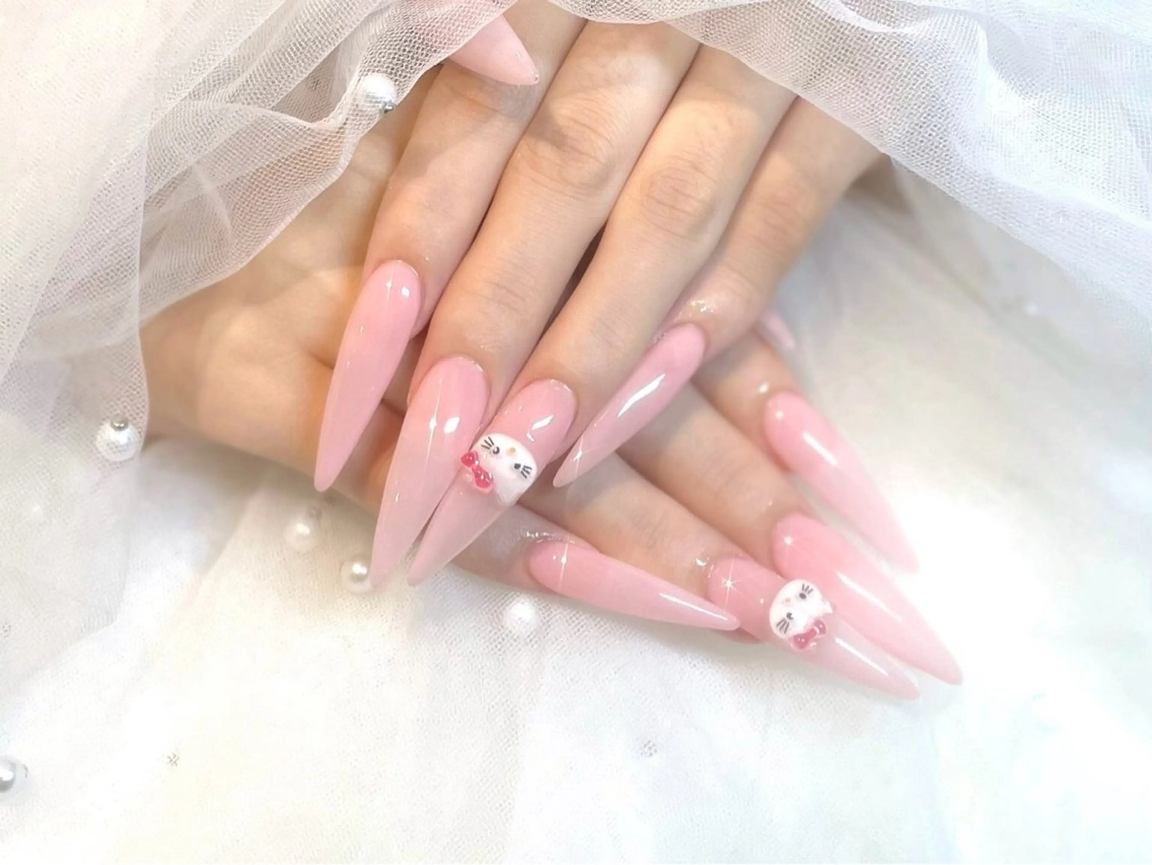 ネイル ワンカラーネイル ピンク ハンドネイル 💖長さ出し& 韓国ネイルaya💖のネイルデザイン