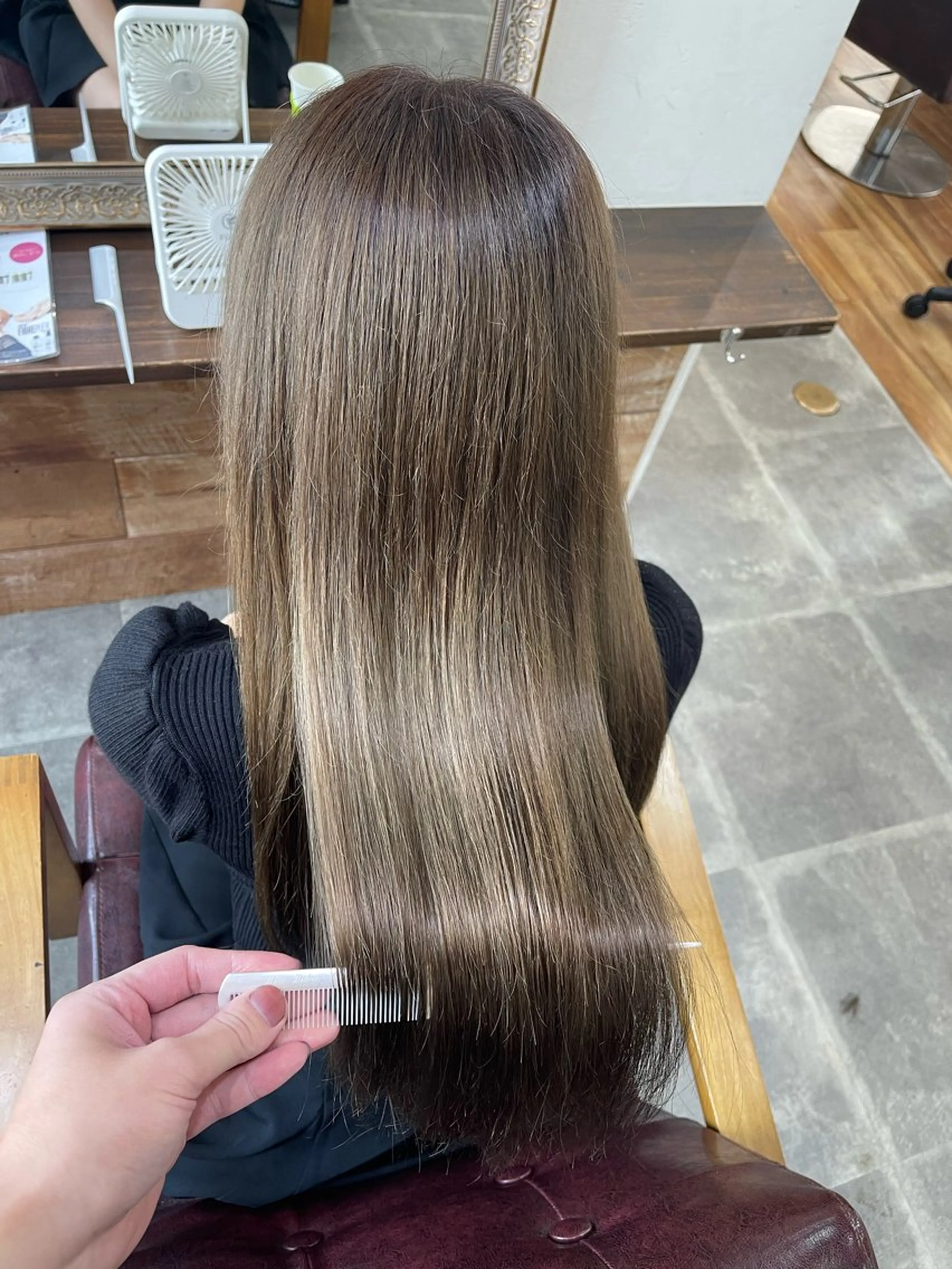 ロング カラー ベージュカラー ブリーチ ケアブリーチ デザインカラー ダブルカラー カット ヘアカラー トリートメント SOYON西大寺店所属・ダブルカラー/ 髪質改善💎安藤のヘアスタイル