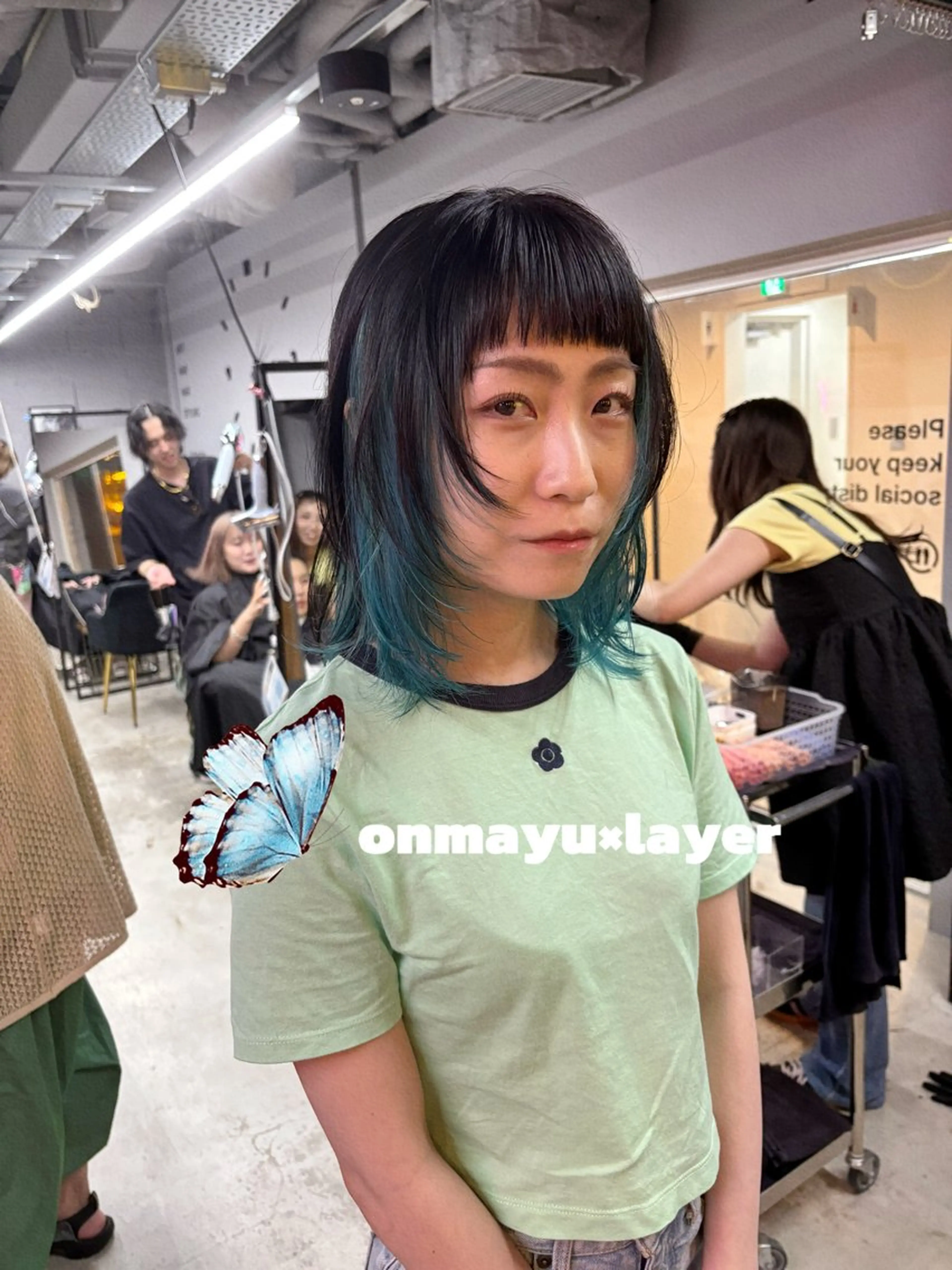 セミロング カラー レイヤーカット オン眉 カット ヘアカラー 札幌パーマ レイヤー/後藤海音のヘアスタイル