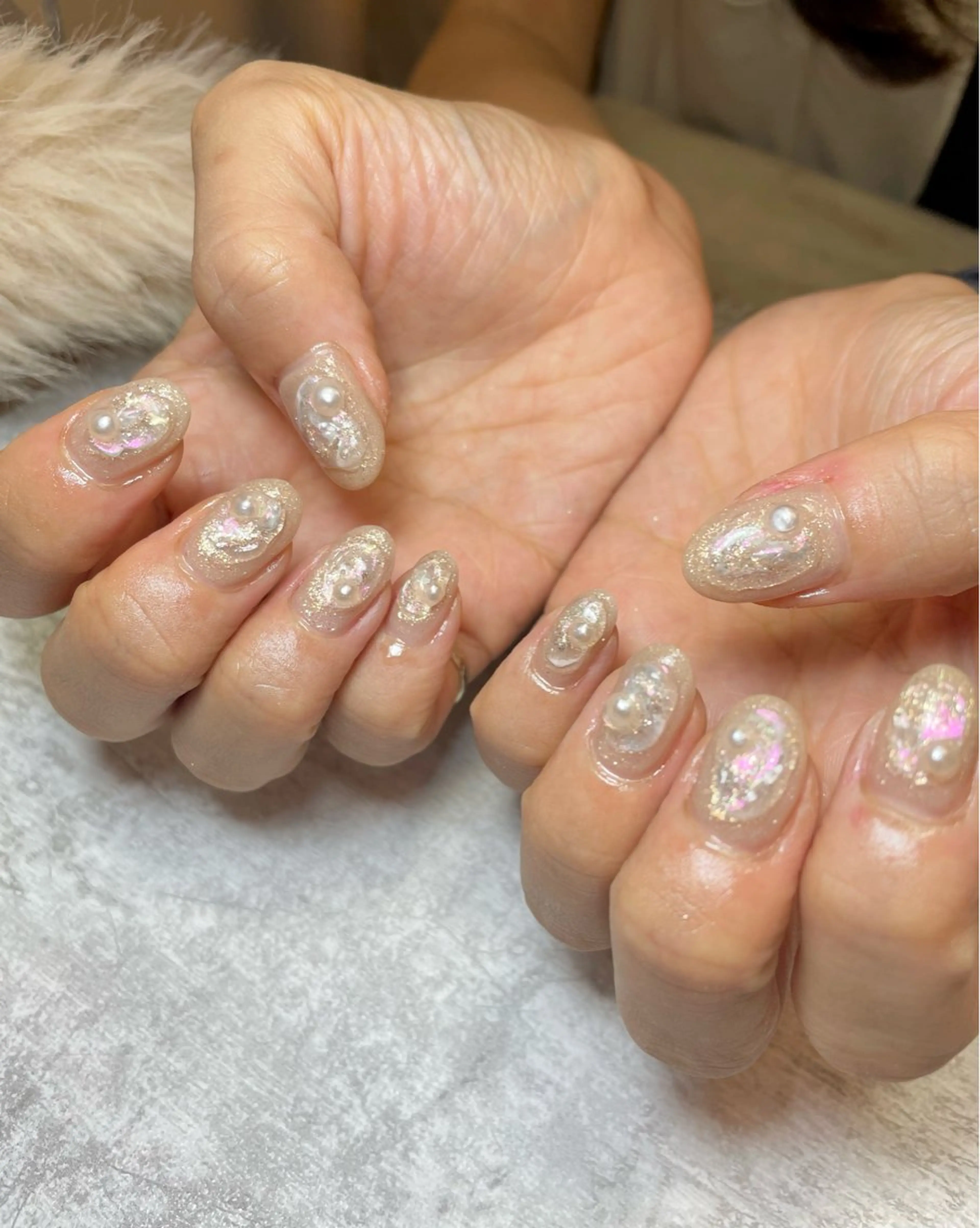 ネイル アートネイル クリアネイル 氷ネイル・うるうるネイル キラキラネイル 持ち込み BEAUTY GARDEN 【nail salon unseul】所属・nana .のネイルデザイン