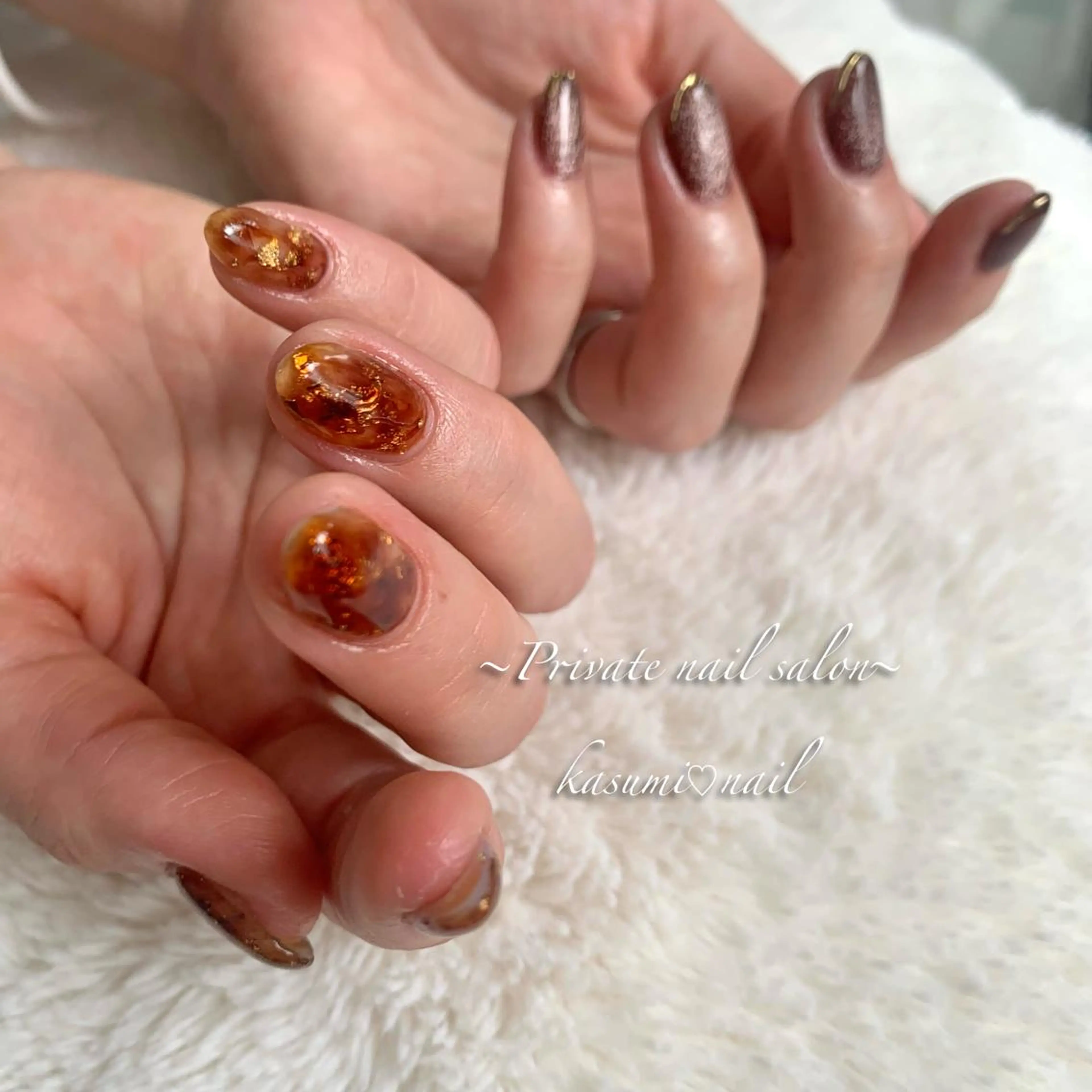 ネイル アートネイル ラメ(グリッター) マグネットネイル ミラーネイル 持ち込み KASUMI♡ Nailのネイルデザイン