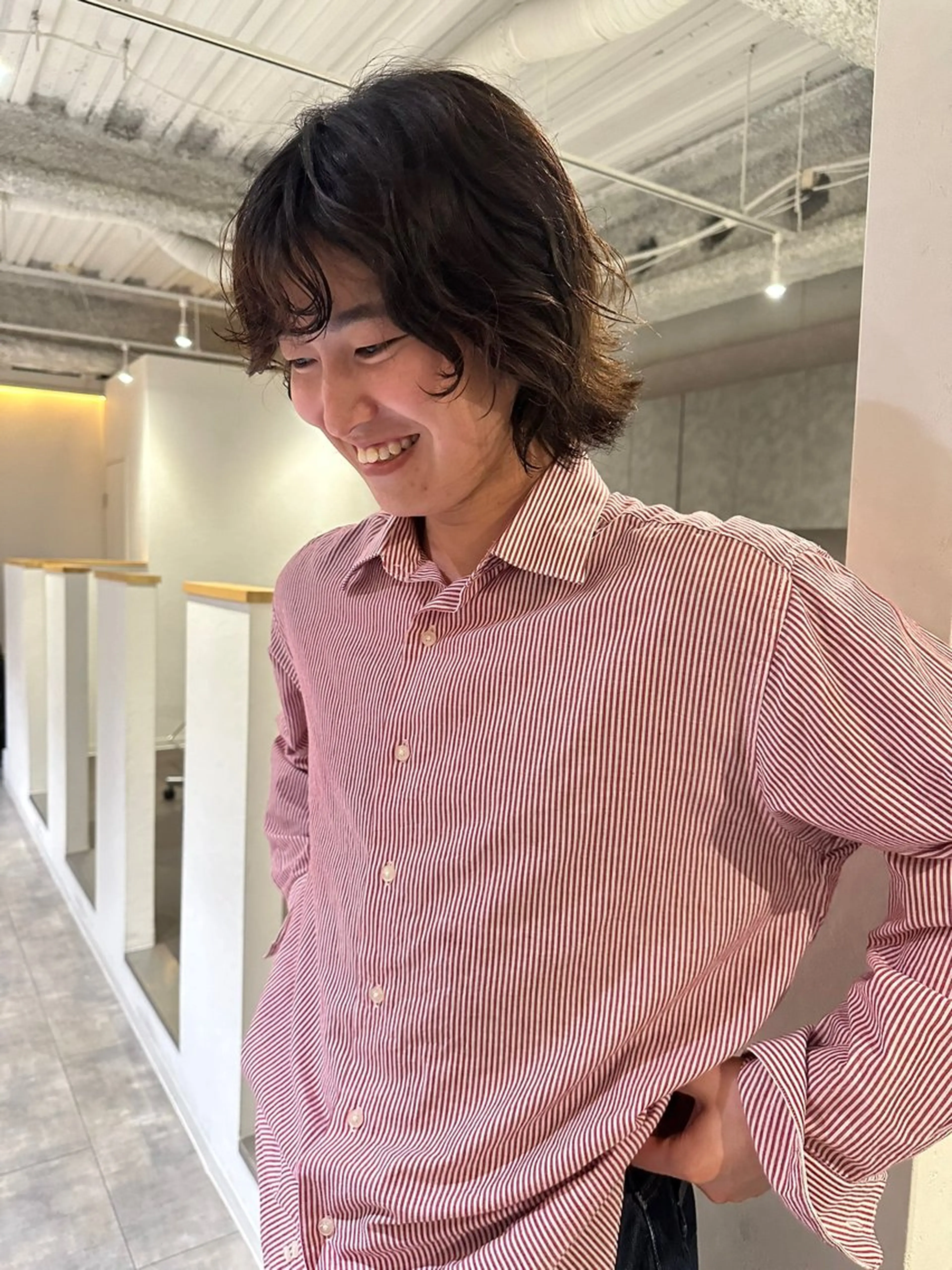 ミディアム パーマ ミディアムパーマ ボブ パーマ CAF所属・渚音 nanoのヘアスタイル