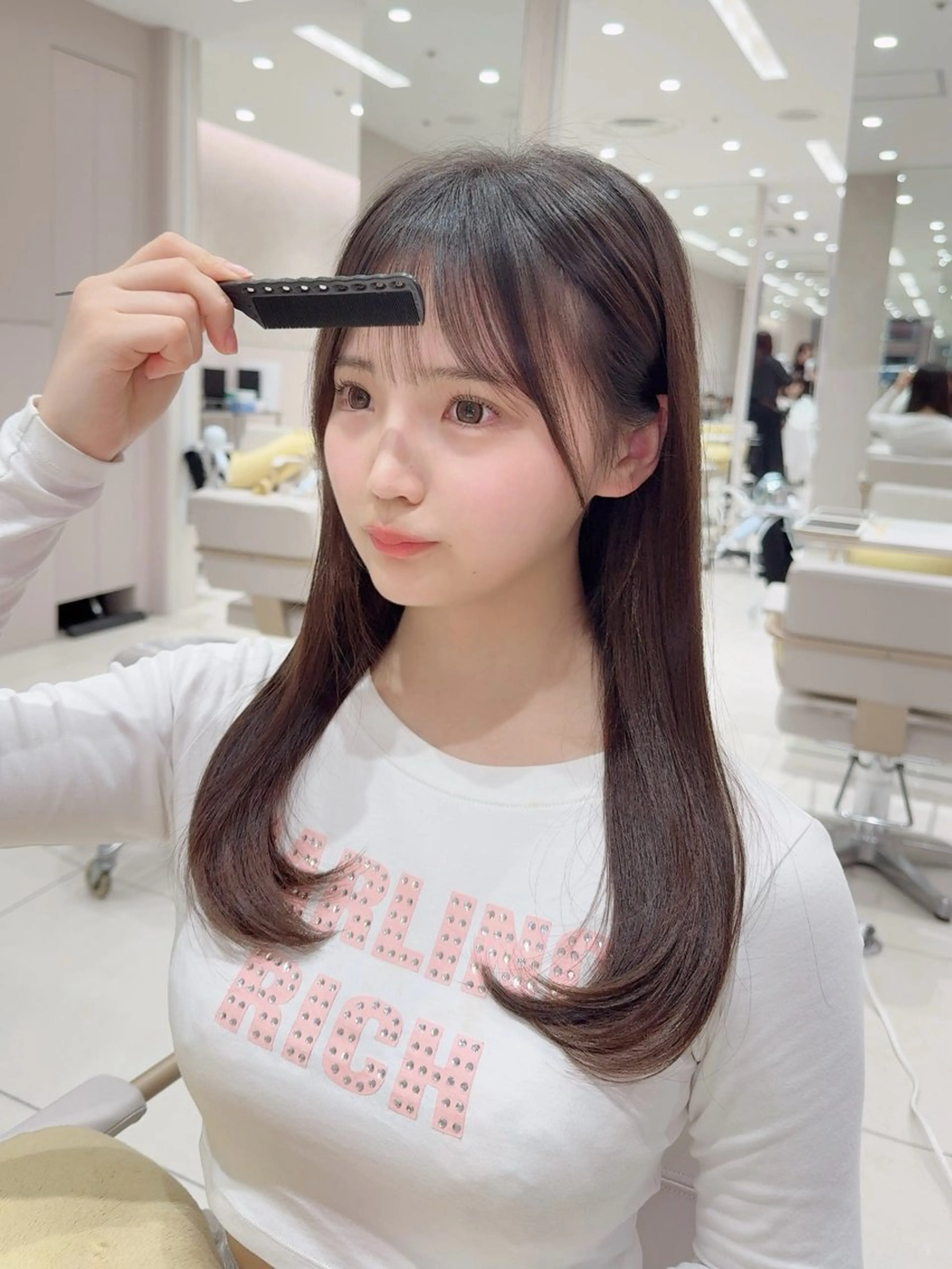 ミディアム カラー カット ヘアカラー トリートメント ヘッドスパ ヘアセット 韓国ヘア/レイヤー/ 顔まわり/りょーとのヘアスタイル