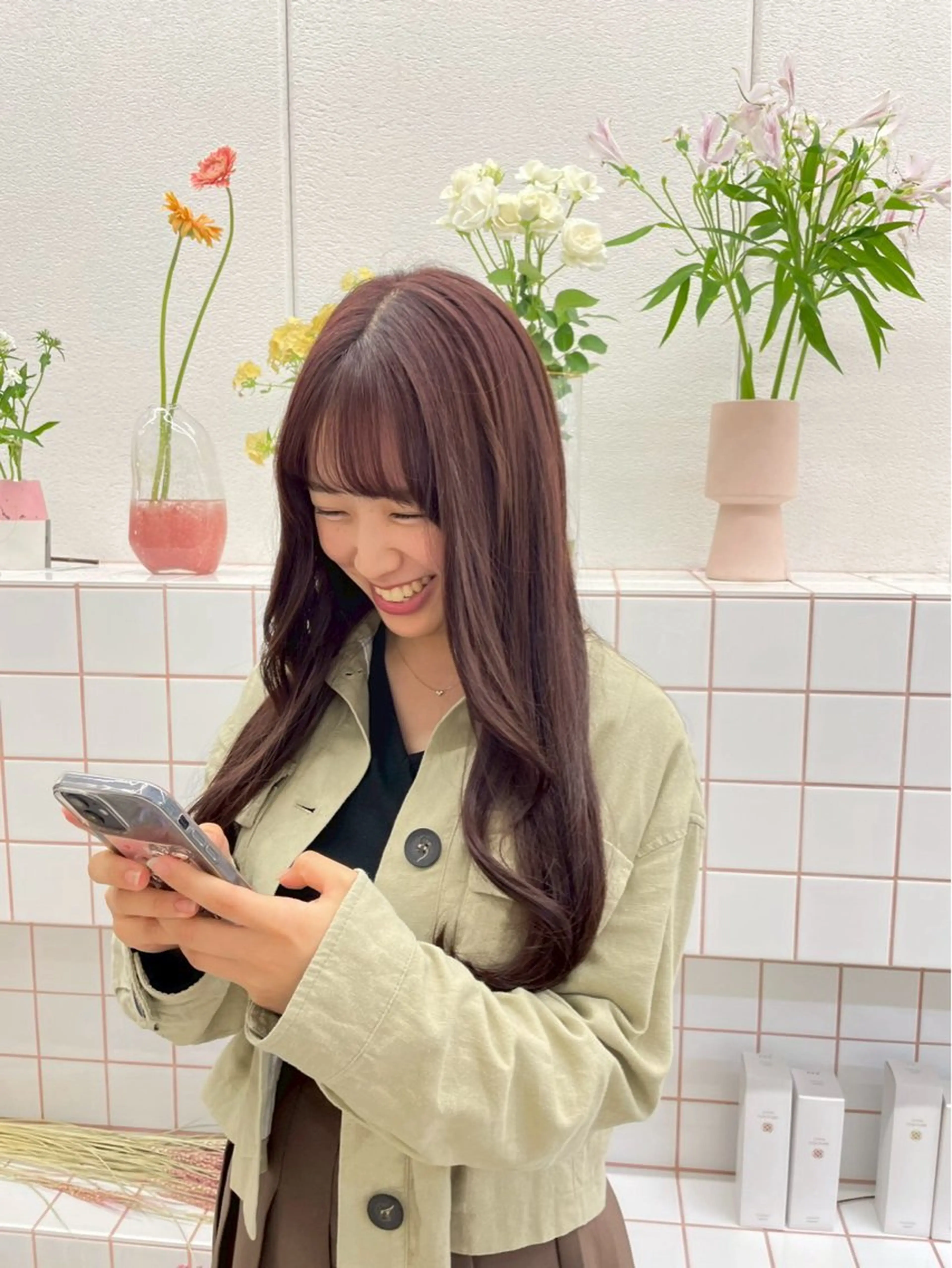 カラー ヘアカラー トリートメント 🌷花屋併設🌷 岡本明日実のヘアスタイル