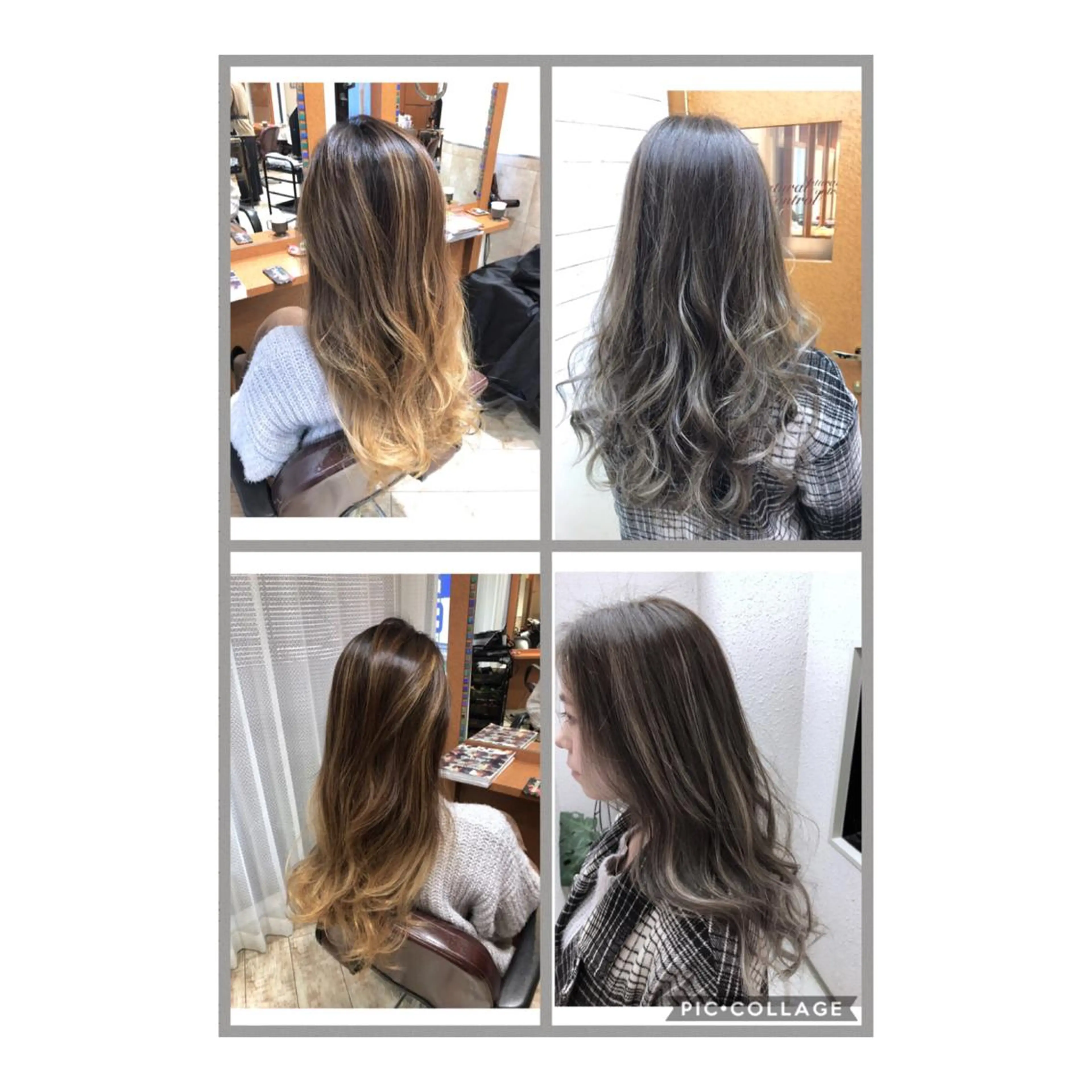 ロング カラー バレイヤージュ ハイライトカラー ハイライト レイヤーカット 100%髪質改善特化 TRUNSのヘアスタイル