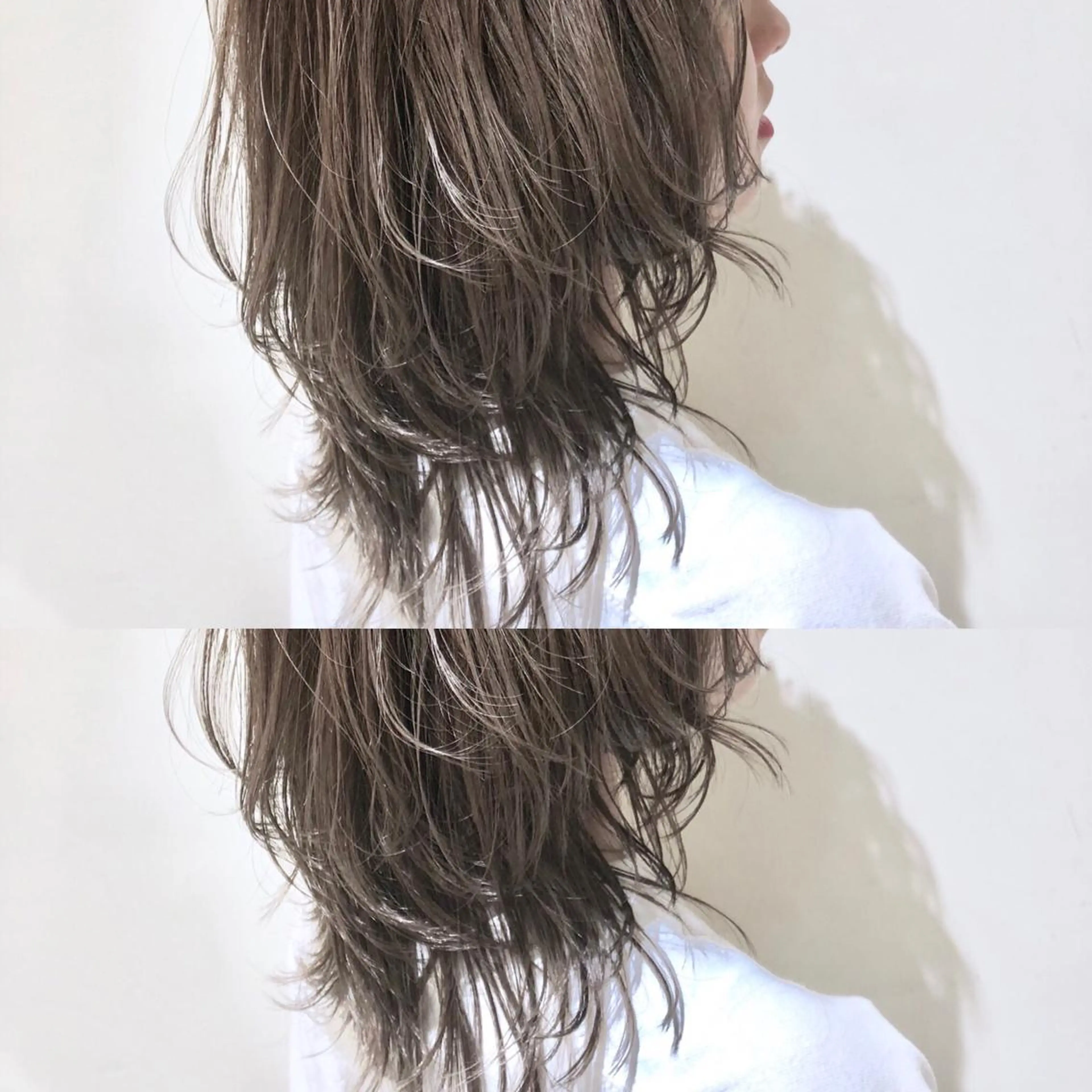 ミディアム カラー パーマ ヘアアレンジ バレイヤージュ ブリーチ 透明感カラー グラデーションカラー グレージュ 【ツヤ髪美容師】 ツダケイスケのヘアスタイル