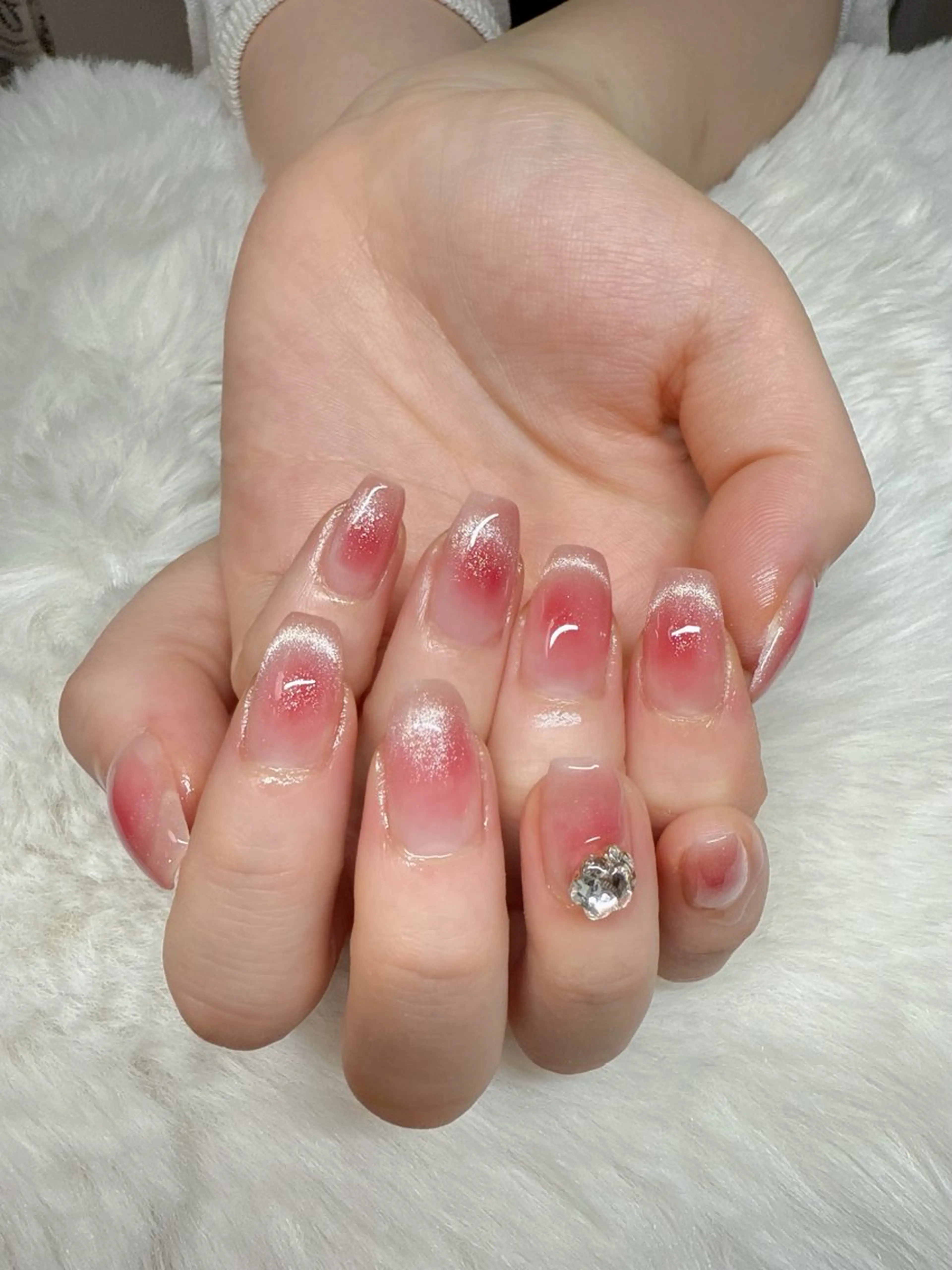 大人気❣️チップ長さだし❤️フレンチ類/ワンホンチーク+マグネットの写真