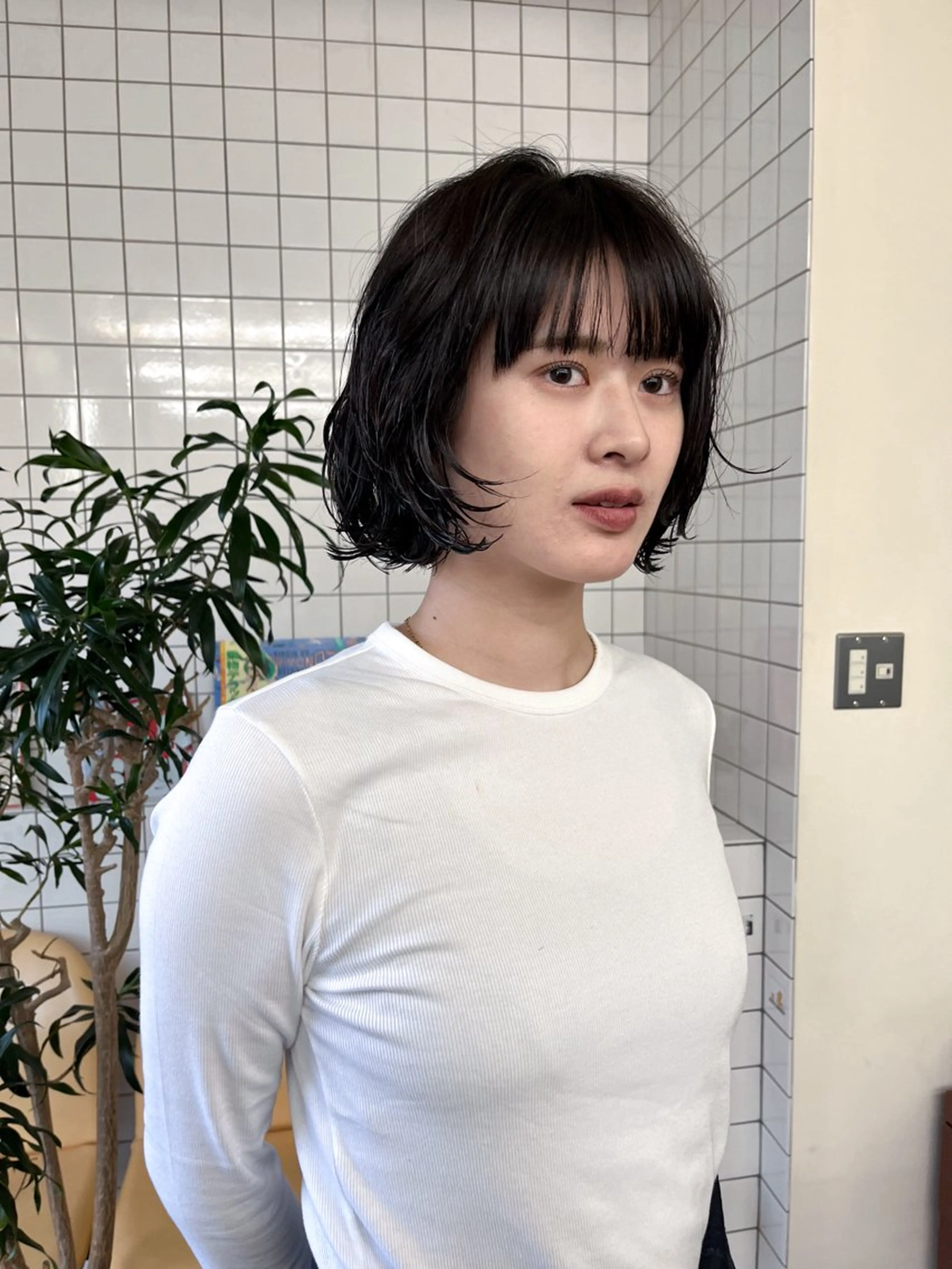 ショート パーマ カット パーマ ボブパーマ/パーマ ウルフパーマのヘアスタイル