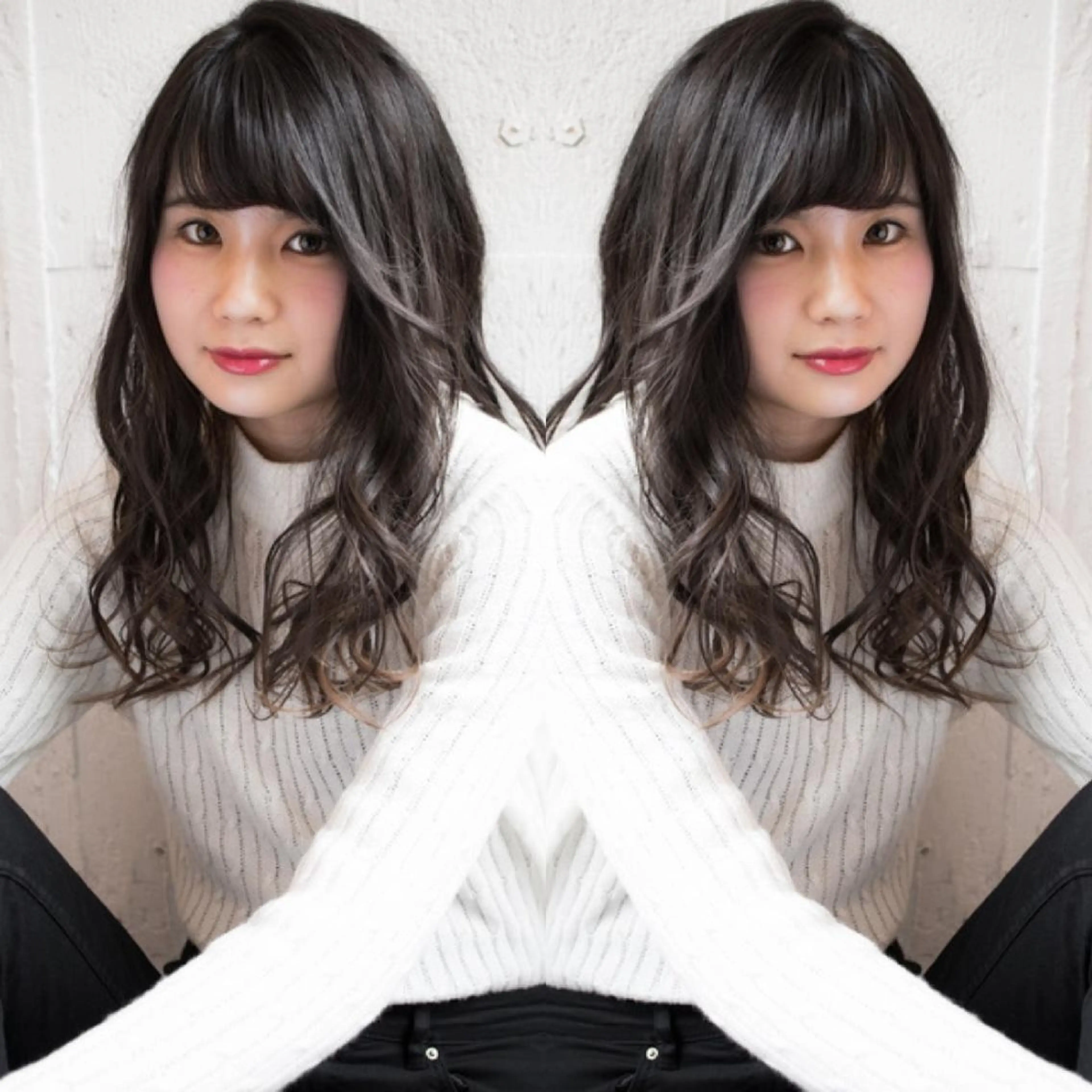 ロング アッシュ アッシュグレー あらき ちさとのヘアスタイル