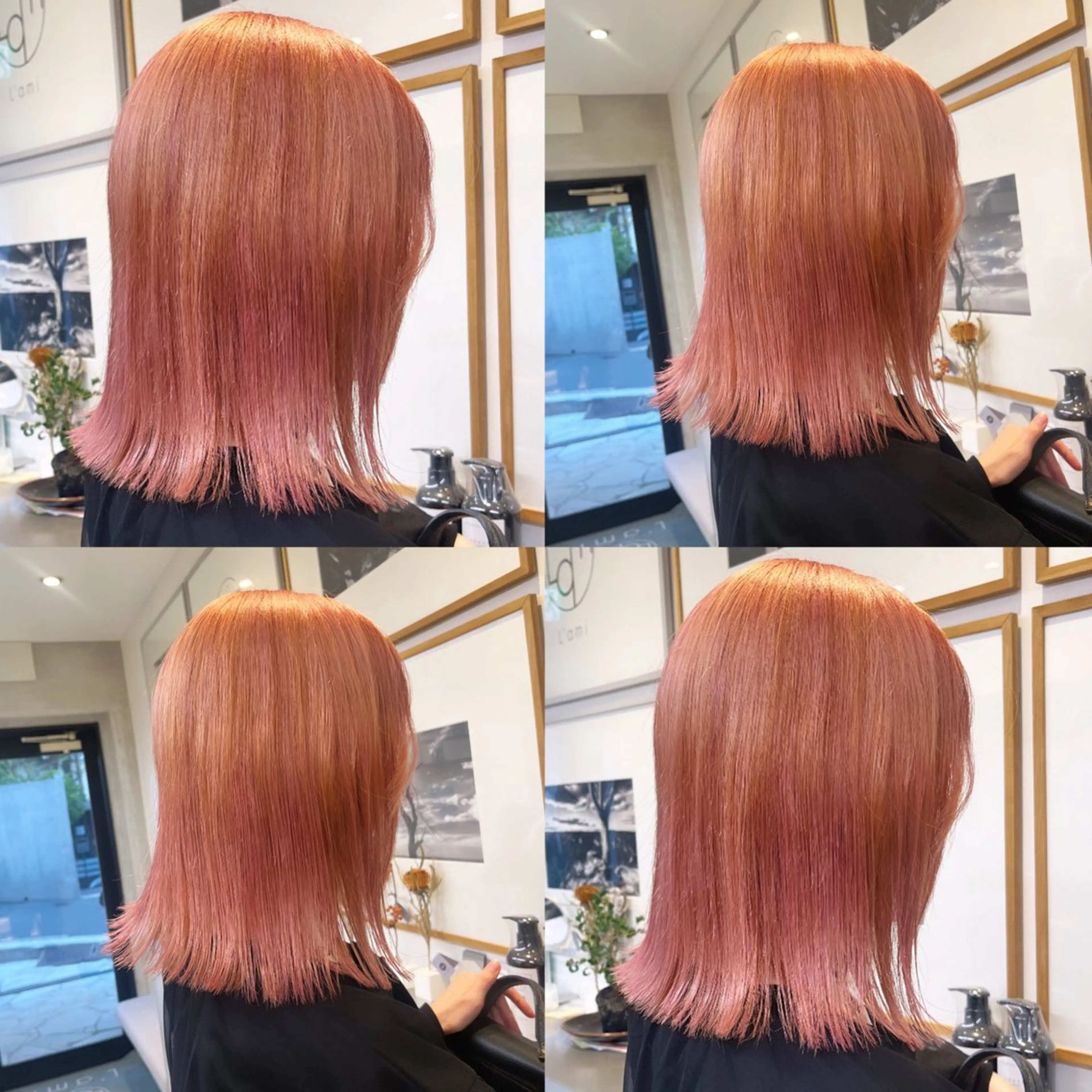 ミディアム カラー オレンジ ピンクカラー カット ヘアカラー トリートメント ヘッドスパ ヘアセット カジュアルを女っぽく 𝗮𝘆𝗮𝗰𝗼のヘアスタイル