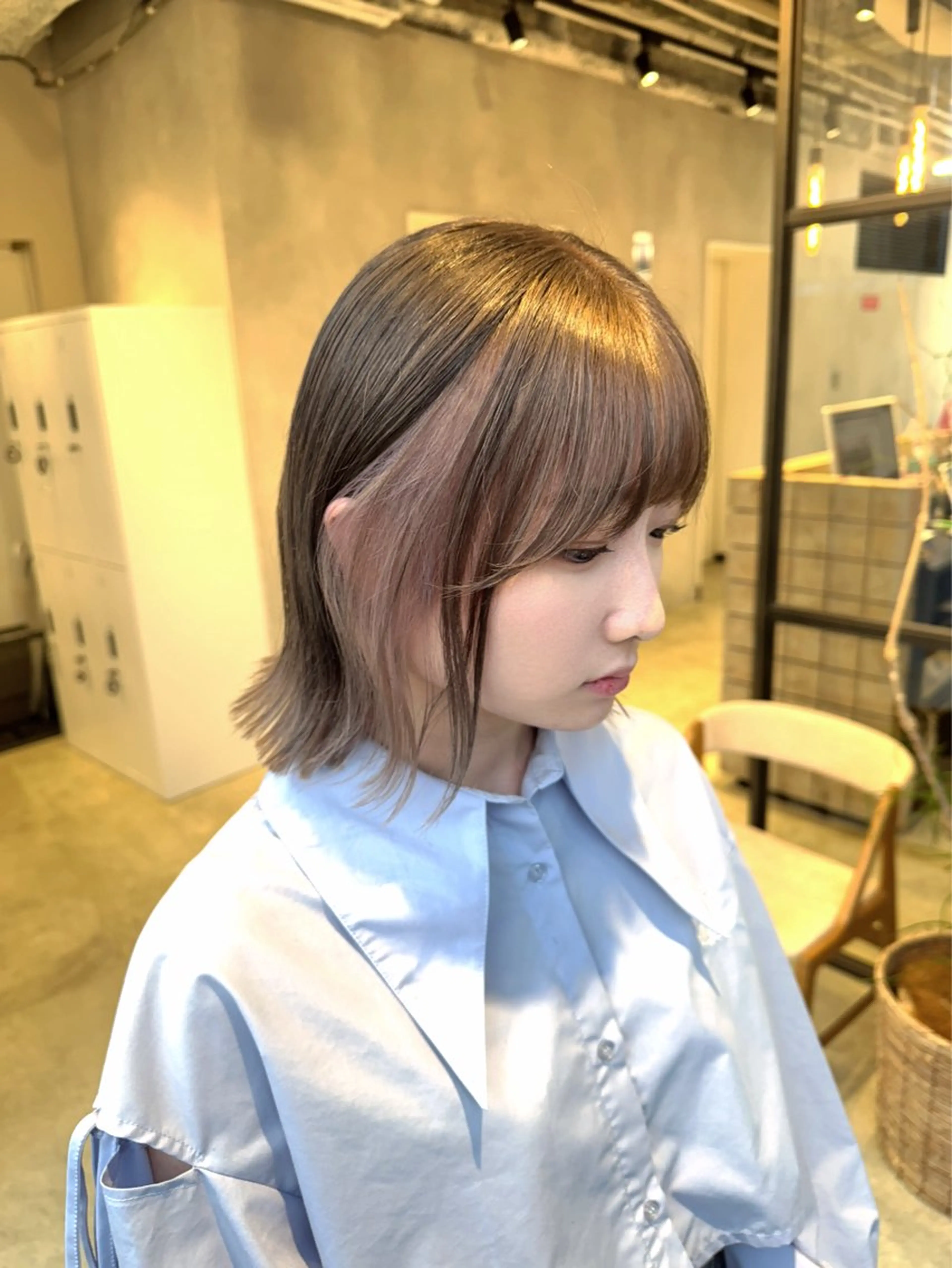 カラー ベージュカラー ブリーチ インナーカラー ホワイトベージュ ヘアカラー トリートメント 透明感カラー✨艶髪 制作🌱山根あゆみのヘアスタイル