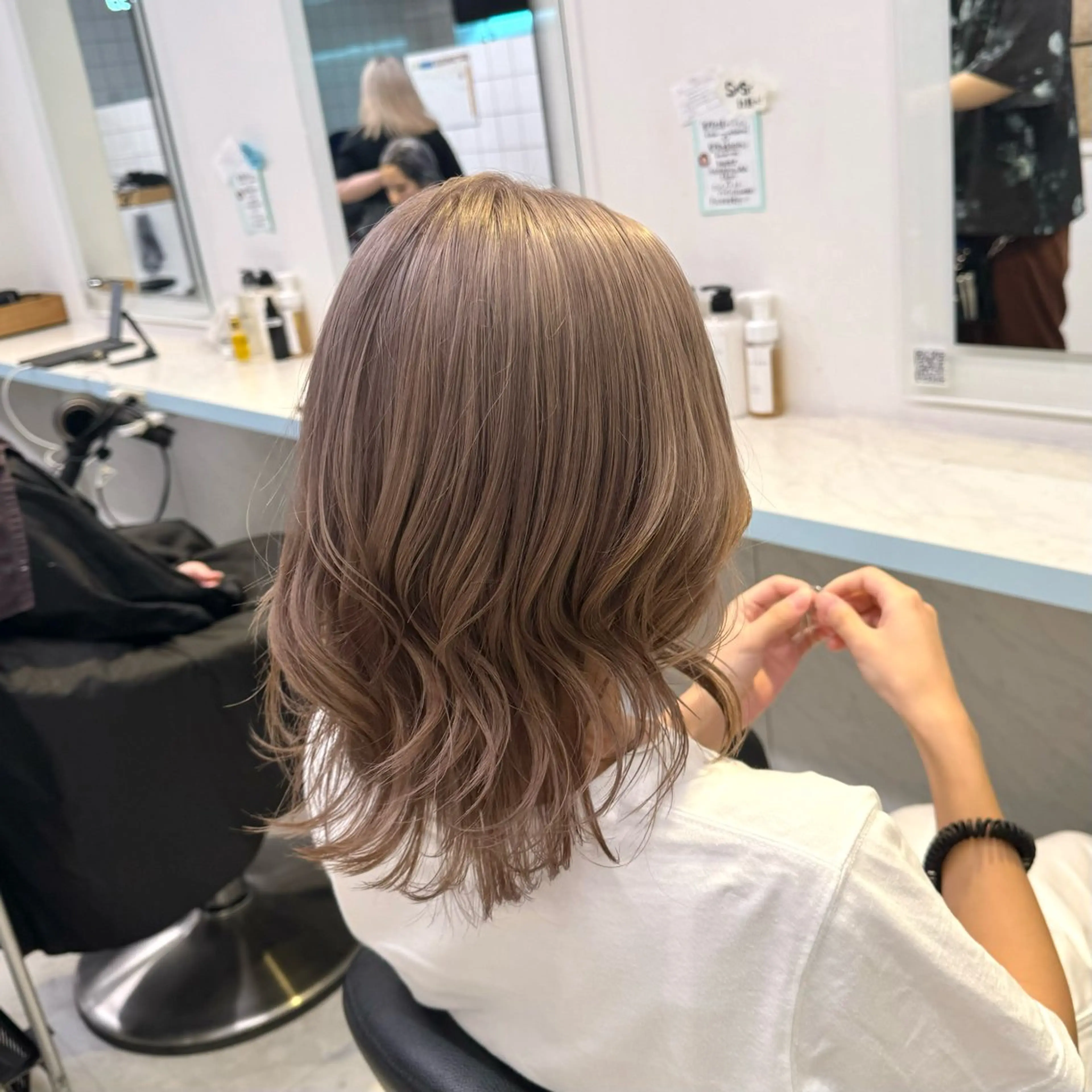 セミロング カラー ヘアカラー トリートメント ヘッドスパ ヘアセット 暖色🩷透明感カラー ♡Maika♡のヘアスタイル