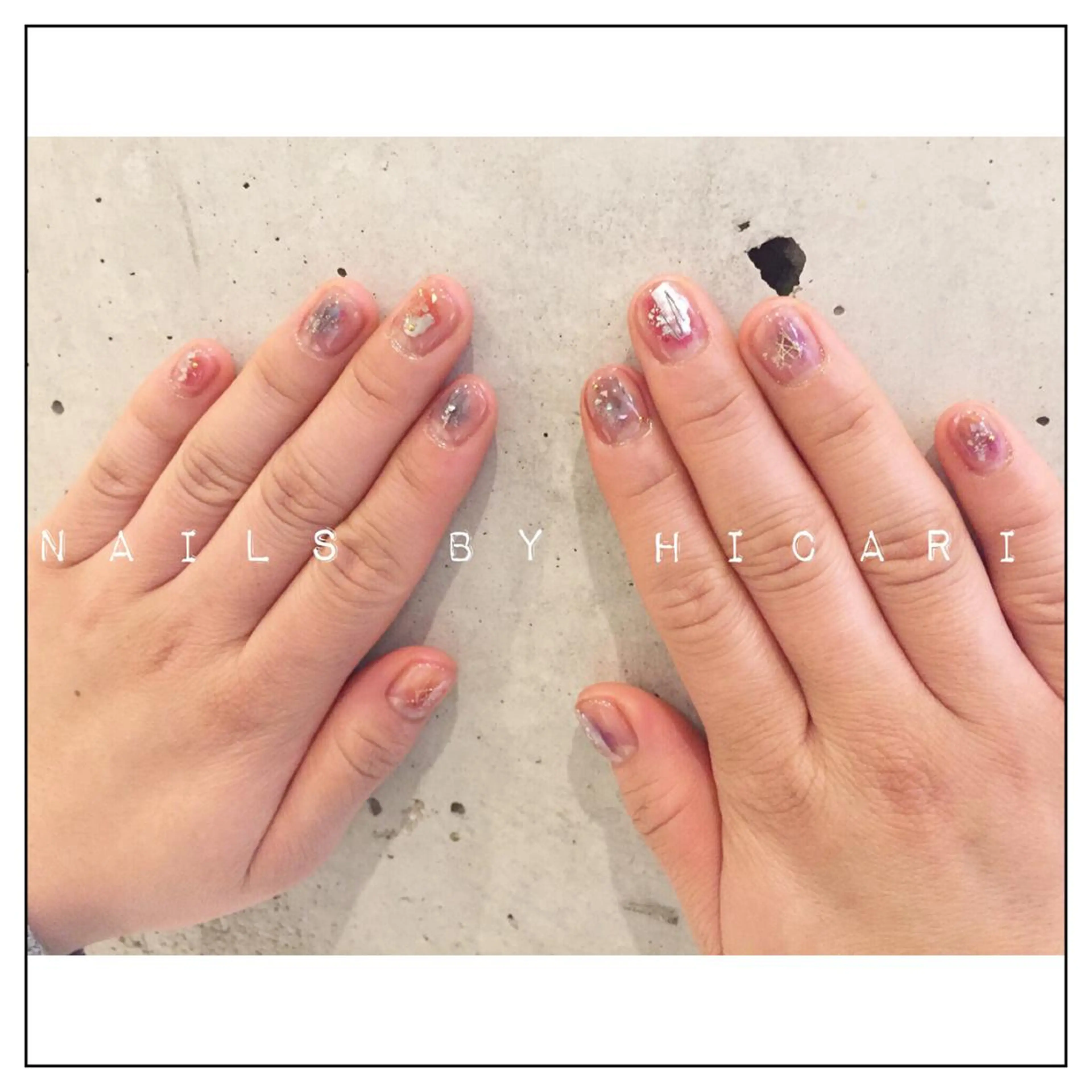 カラー ネイル マツエク・マツパ ジェルネイル ニュアンスネイル パラジェル illum hicariのネイルデザイン