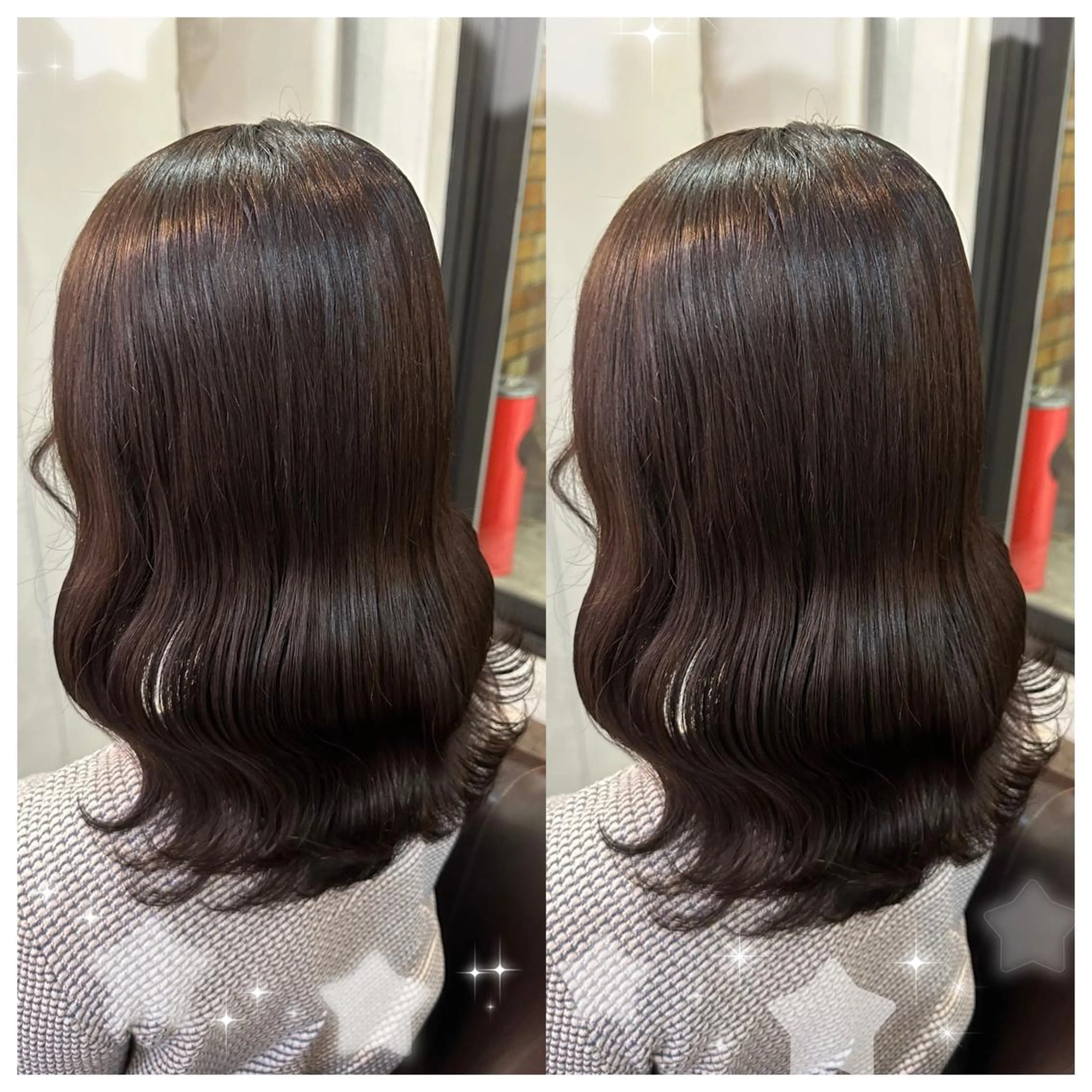 セミロング カラー シールエクステ バレイヤージュ 黒髪 ブリーチ ブルーカラー セキグチ💞 lilaのマツエク・マツパデザイン