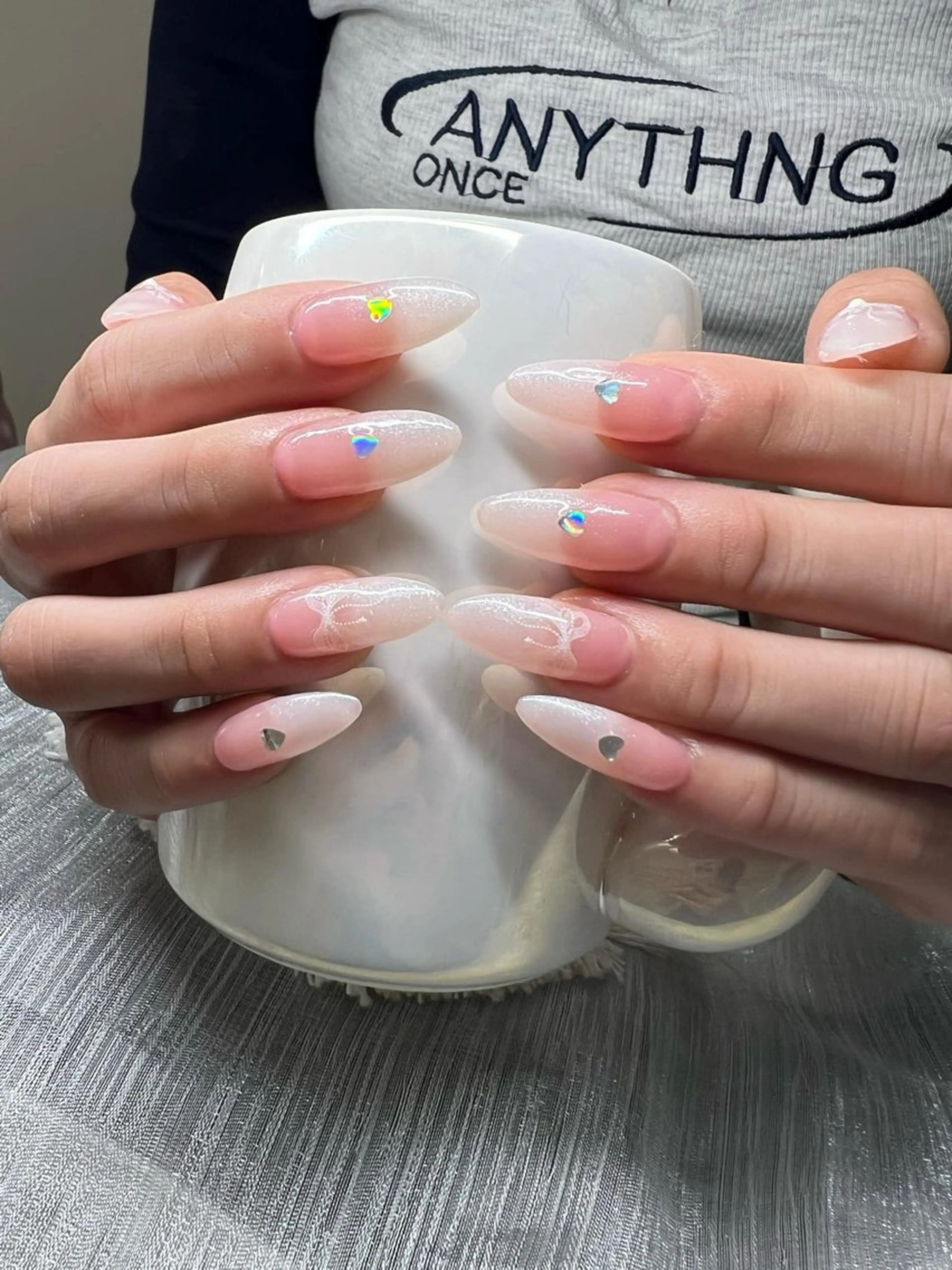 ネイル 長さ出し グラデーション キラキラネイル マグネットネイル ミラーネイル Lee Nails チップ長さだし専門店のネイルデザイン