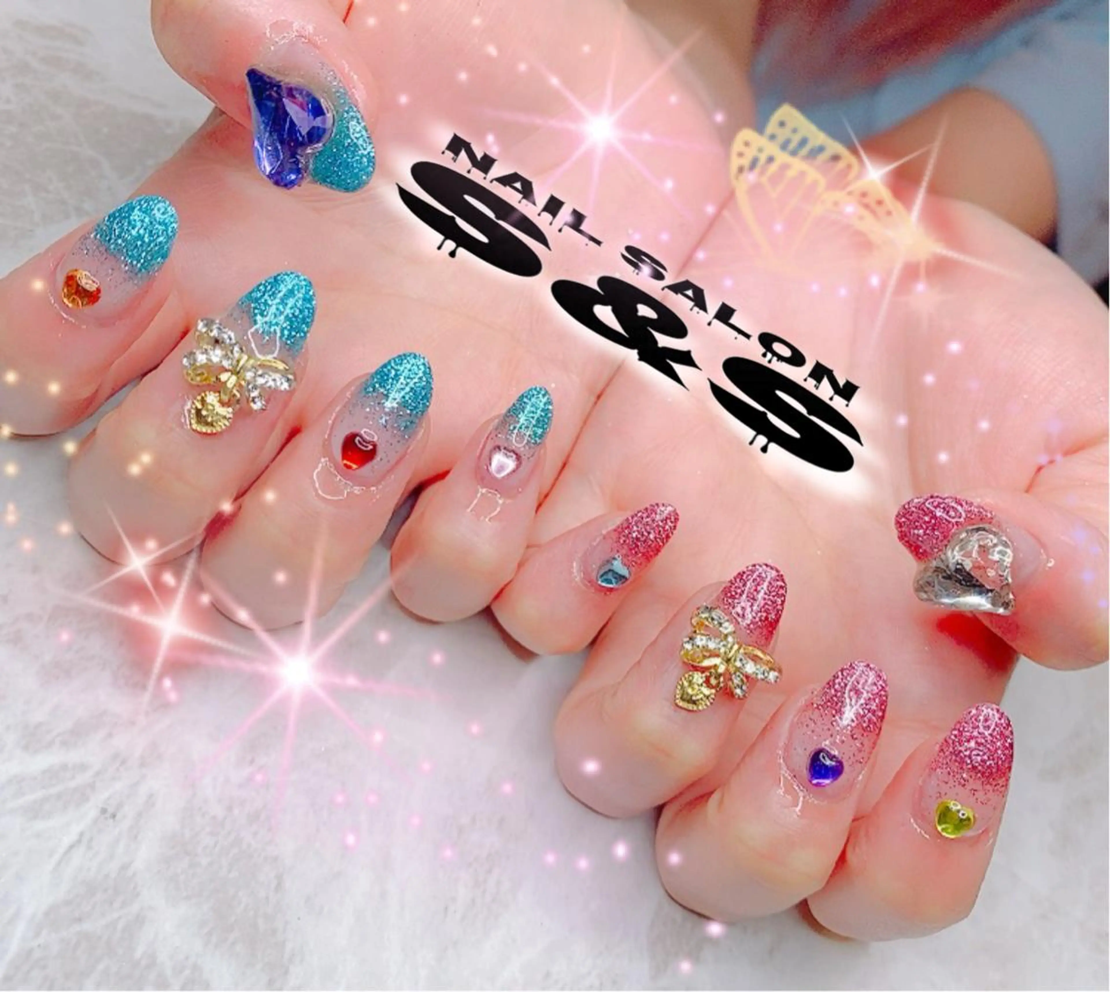 ネイル 長さ出し キラキラネイル メンズネイル 持ち込み スカルプネイル S&S 村田小百合のネイルデザイン