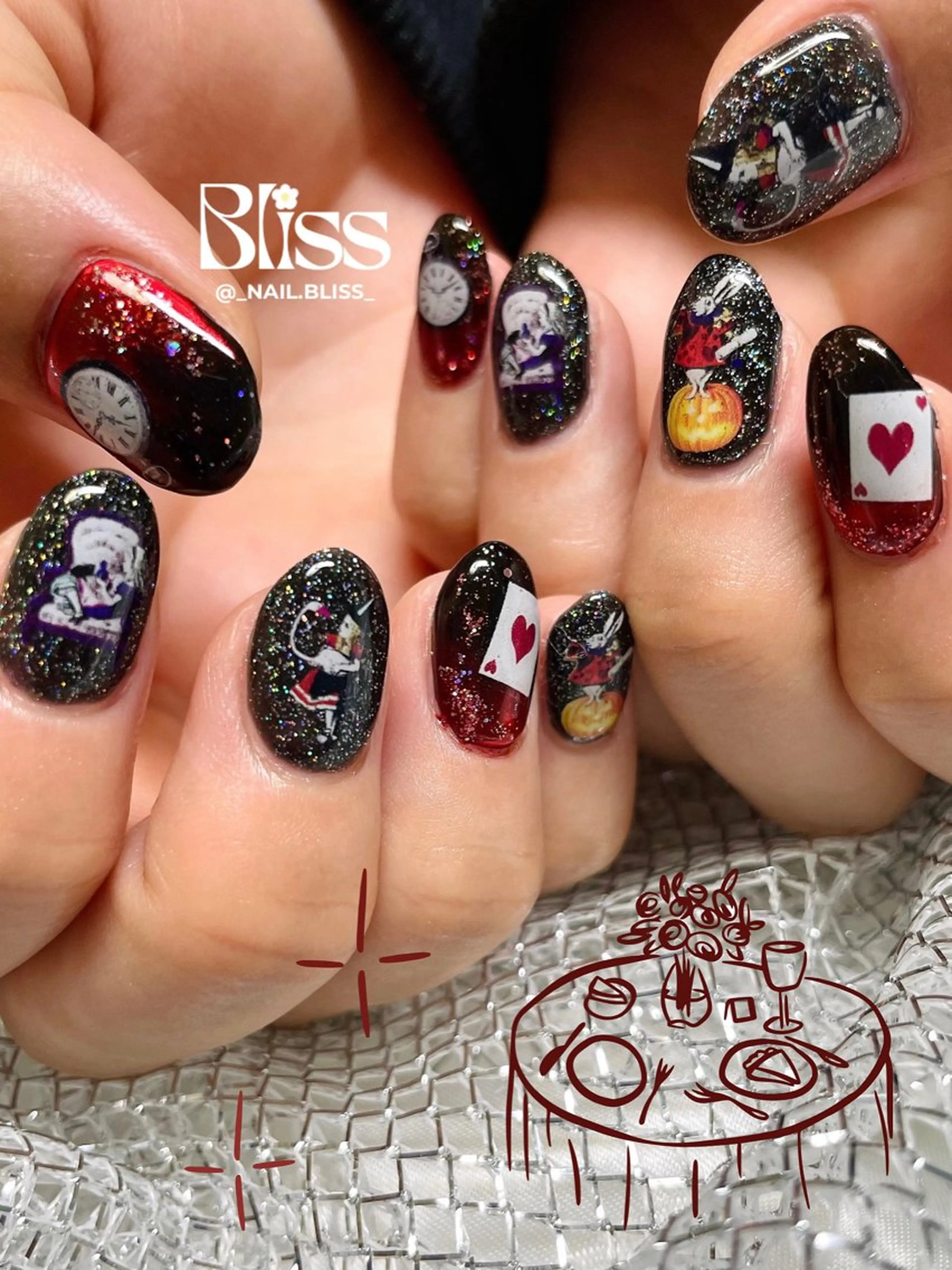 ネイル ハロウィン 持ち込み ハンドネイル NAIL BLISSのネイルデザイン