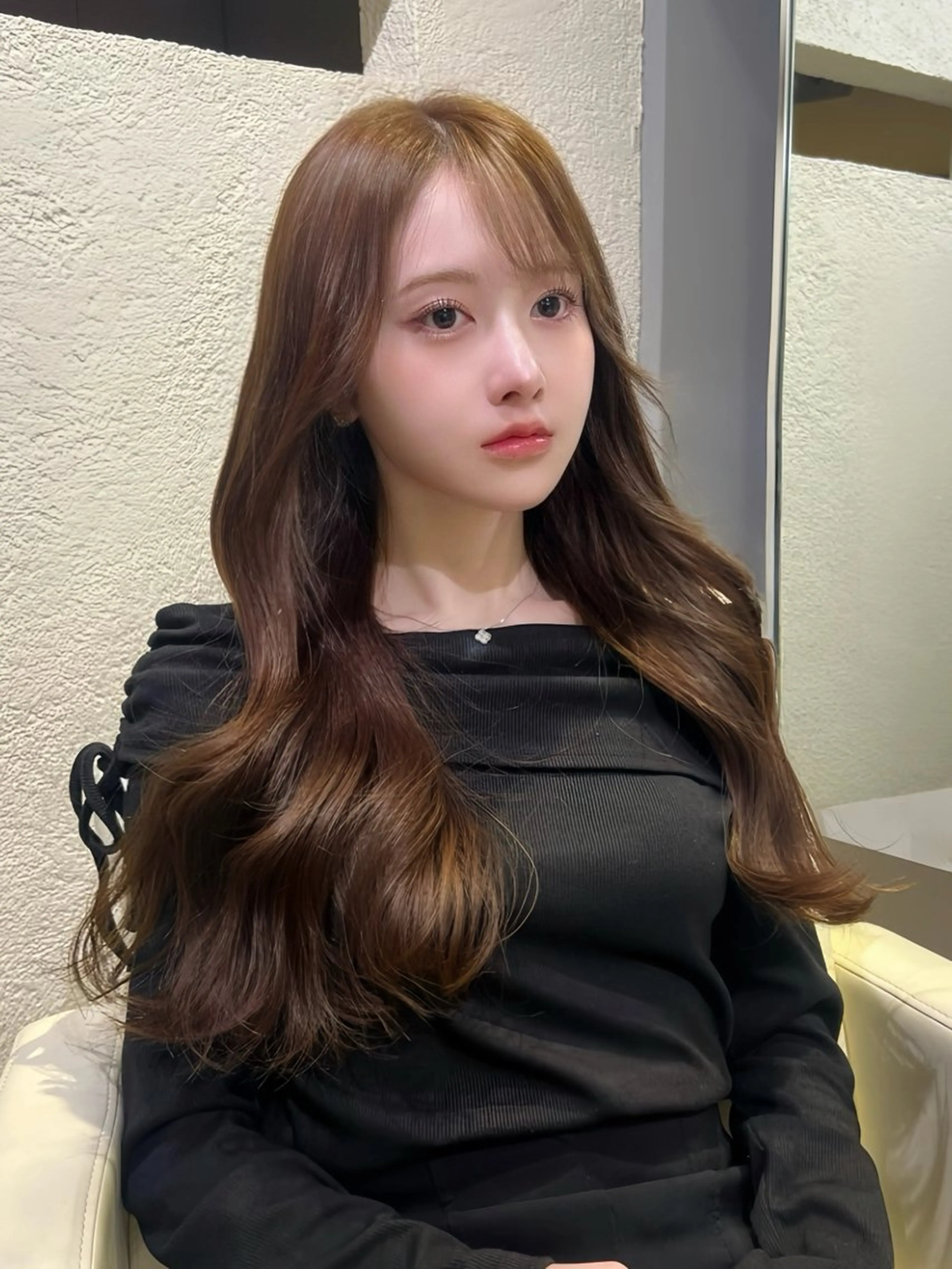 ロング カラー カット ヘアカラー トリートメント Euphoria新宿店所属・韓国ヘア、カラー/ 縮毛矯正/SHOKIのヘアスタイル